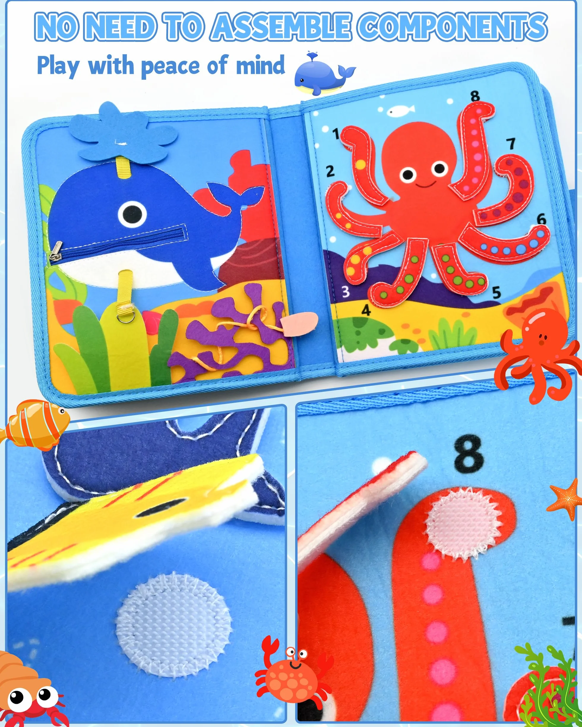 Zabawka dla niemowląt 1 rok Busy Board Montessori, wiek 1 rok, z 6 warstwami desek, zabawka dla dzieci w wieku 1, 2, 3, 4 lata, zabawki do aktywności i rozwoju, prezent dla dzieci w wieku 1–3