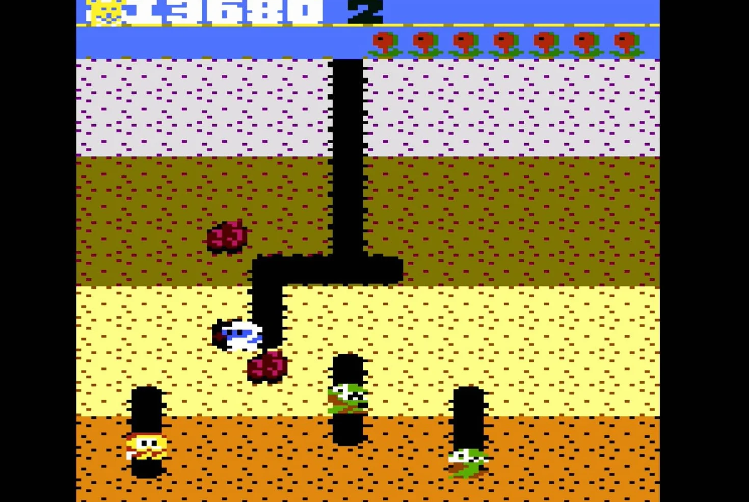 DIG DUG (kompatybilny z systemami gier wideo Atari 2600+, Atari 7800+ i Atari 7800)