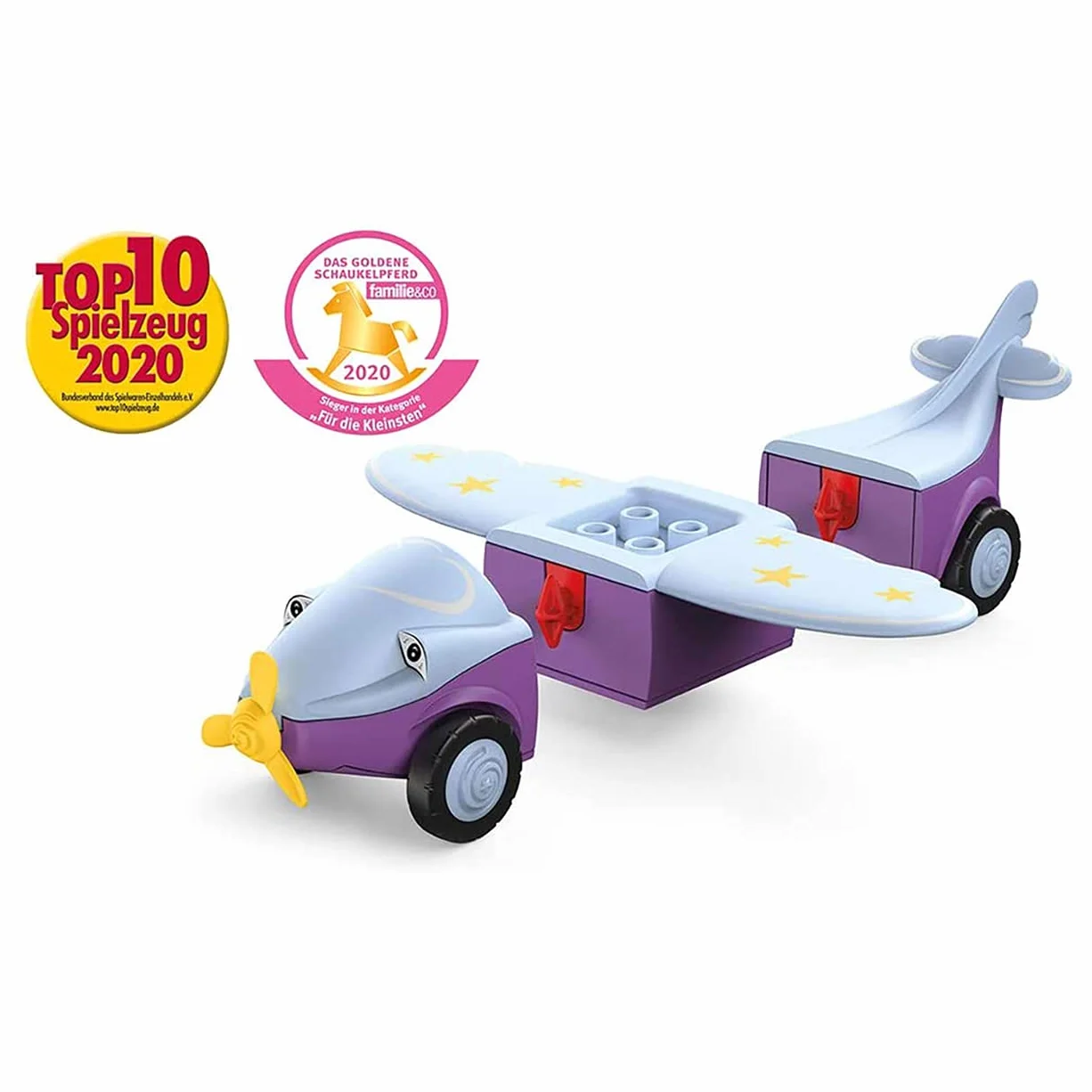 Siku Toddys 0109 Conny Cloudy Samolot 3-częściowy Do składania z ruchomą figurką Liliowy jasnoniebieski