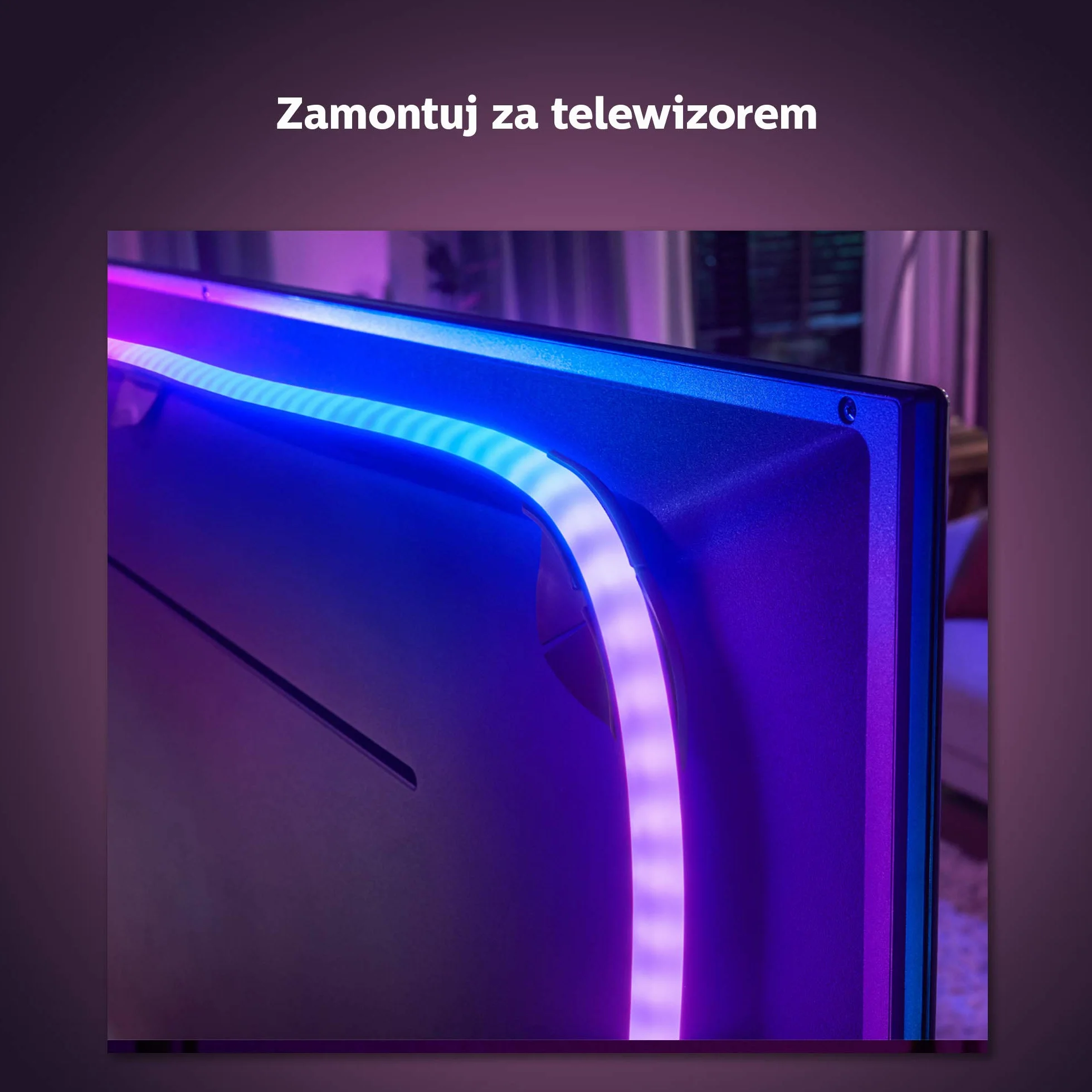 Philips Hue Play Taśma LED, 65 cali, Pasek LED Gradient 16mln Kolorów, Taśma ledowa Smart LED do Podświetlenia TV i Gamingu