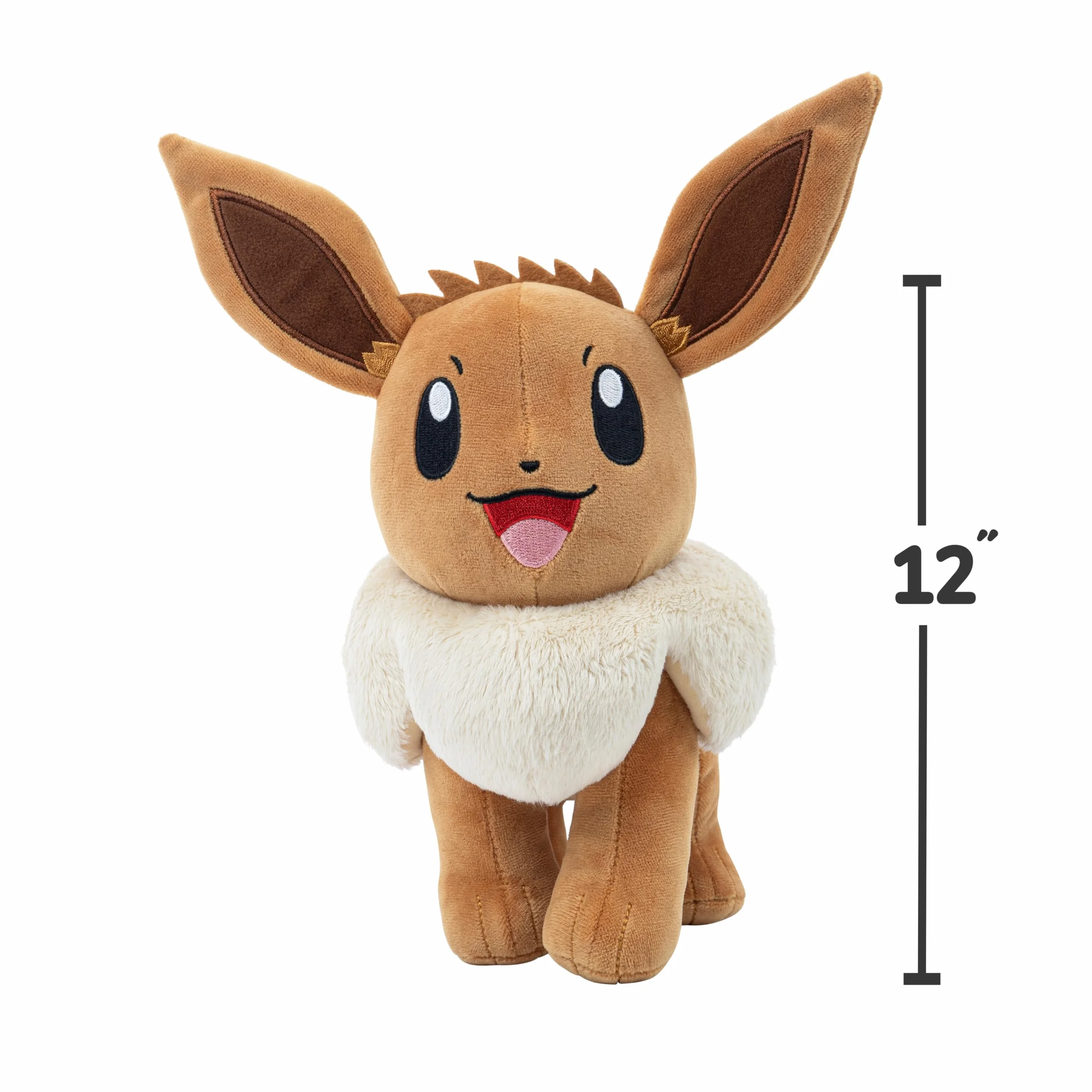 Pokémon Duży plusz Eevee 30 cm, oficjalna licencja, wysokiej jakości i miękka zabawka wypchane zwierzę, Let's Go Starter, świetny prezent dla dzieci, chłopców, dziewcząt i fanów Pokemon