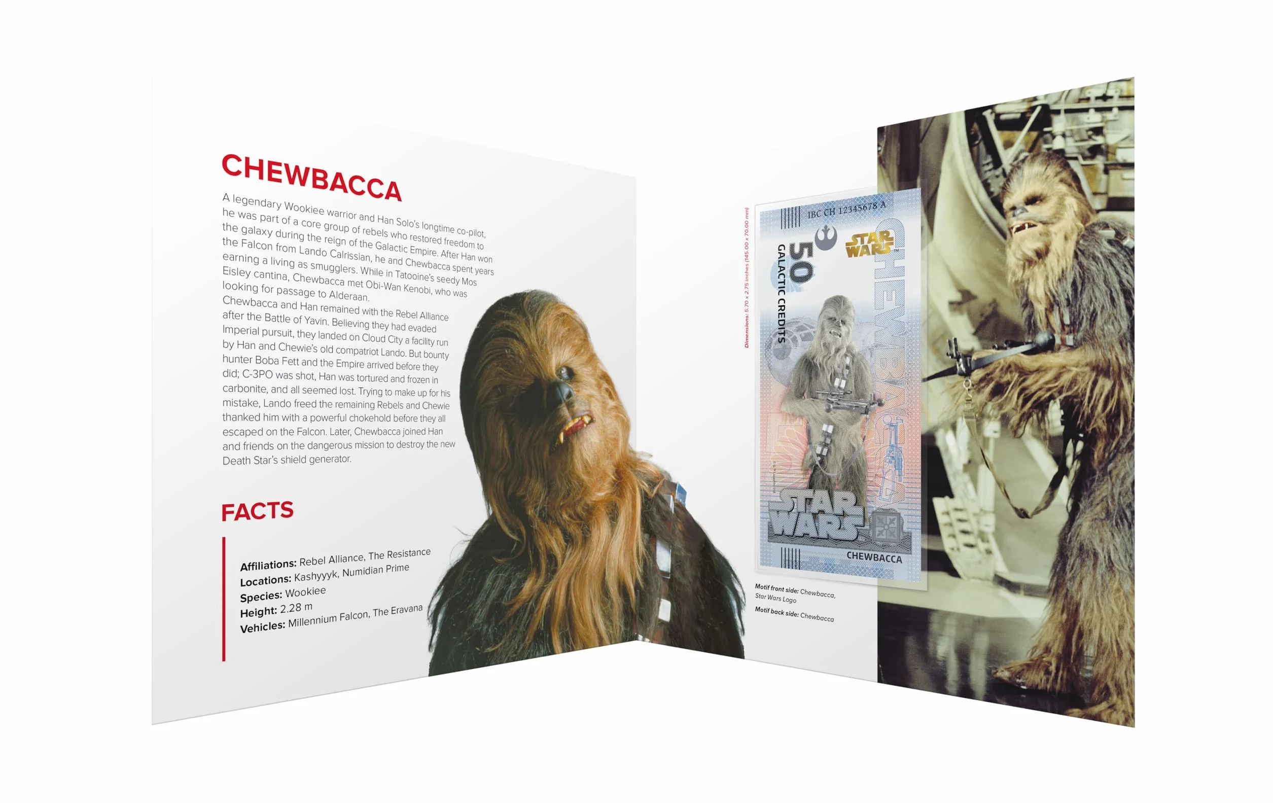 FANTASY CLUB | Bilet Star Wars Trilogy Original Chewbacca | Oficjalne towary | Edycja limitowana ze złotym hologramem i efektami UV