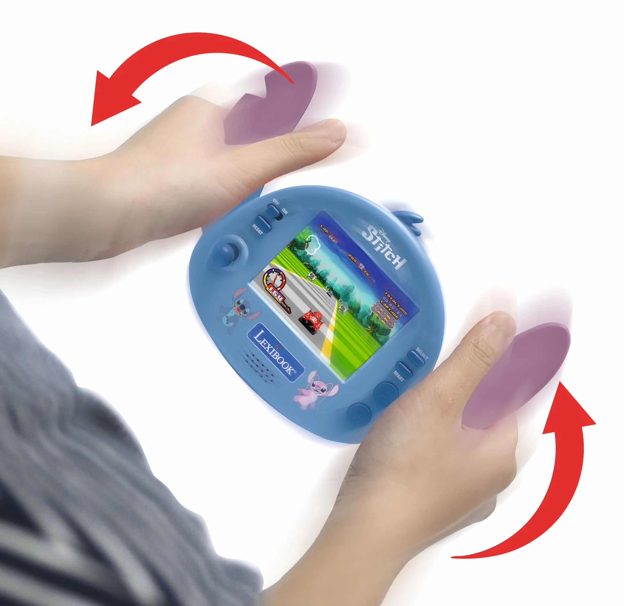 Lexibook - Disney Stitch - kompaktowa przenośna konsola zręcznościowa, 50 gier, kolorowy ekran LCD, zasilanie bateryjne, JL3180D
