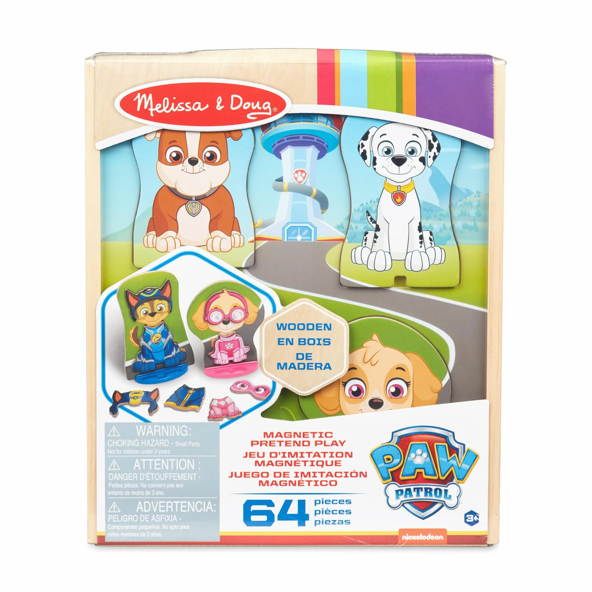 Magnetyczna drewniana przebieranka do kreatywnej zabawy PAW Patrol Melissa & Doug (64 elementy)