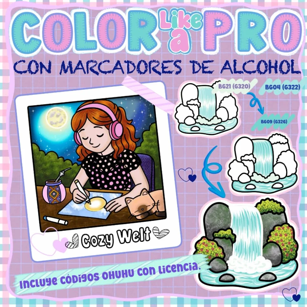 COLOR LIKE A PRO - CON MARCADORES DE ALCOHOL: Guía paso a paso para colorear con marcadores de alcohol: efectos realistas, degradados, sombras, ... y técnicas para principiantes y avanzados.