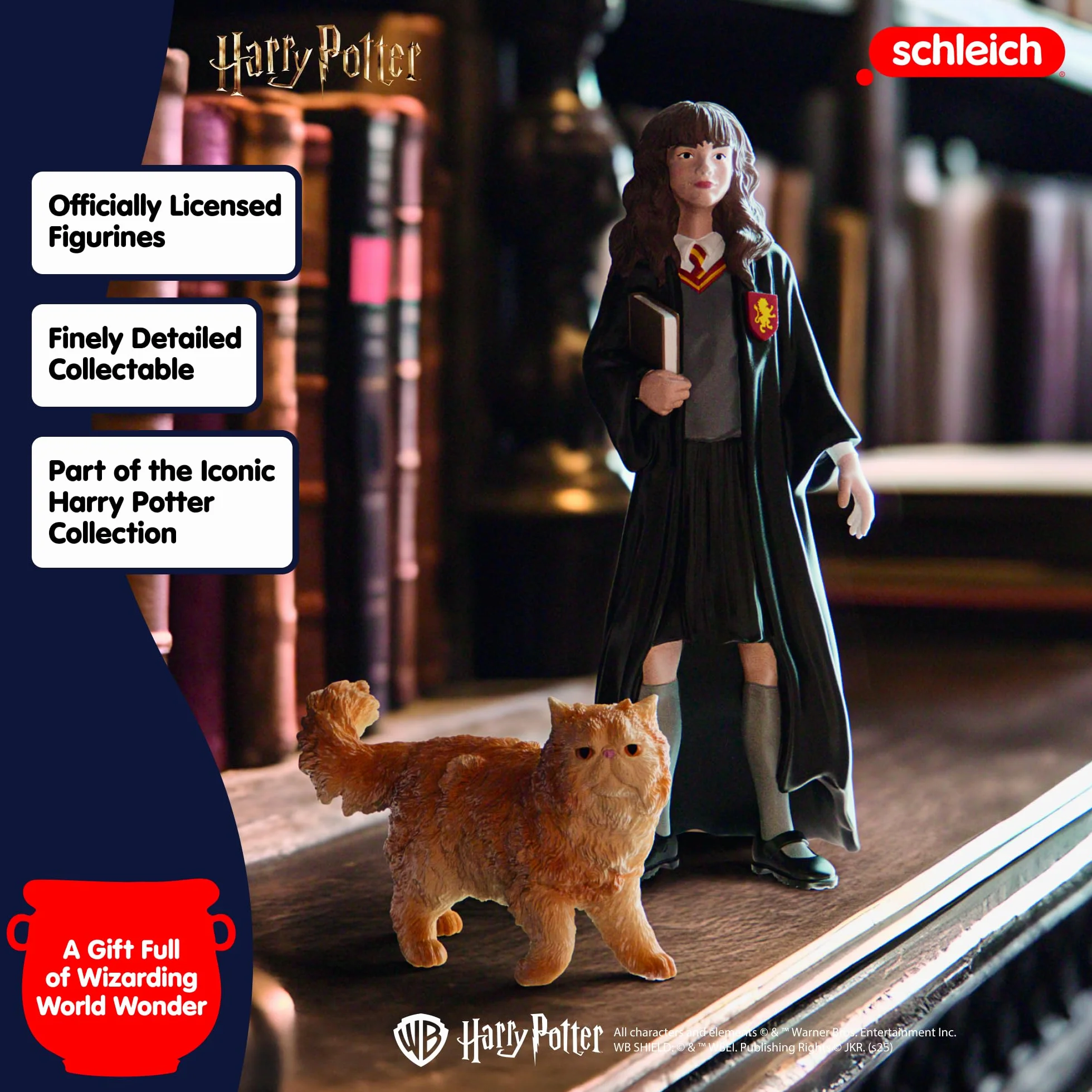 schleich 42635 Hermiona Granger & Krzywołap, od 6 lat, WIZARDING WORLD - figurka, 3 x 3 x 10 cm