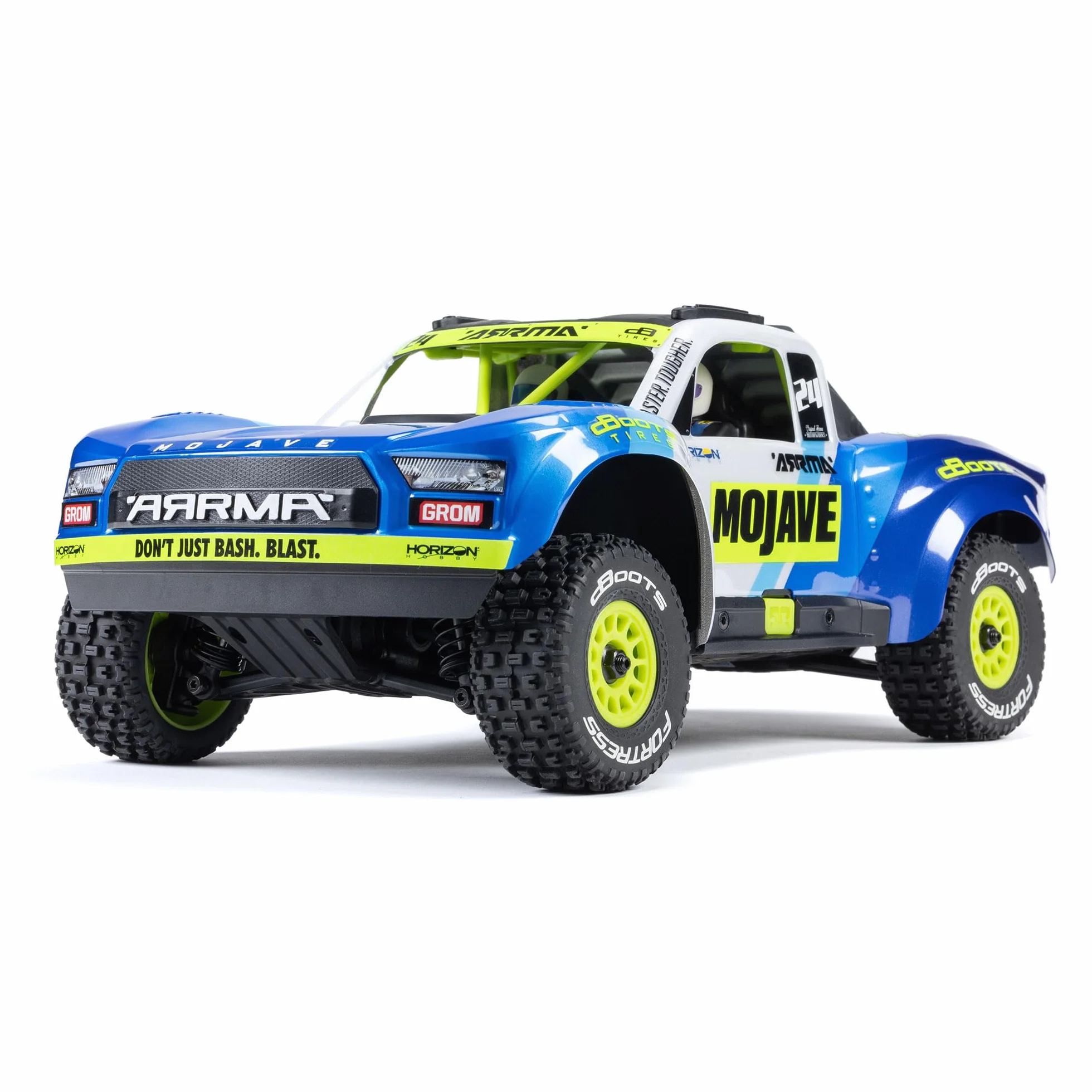 ARRMA RC Truck Mojave GROM 4x4 Smart Small Scale Desert Truck, RTR (z baterią i ładowarką w zestawie) niebieski/biały ARA2104T2
