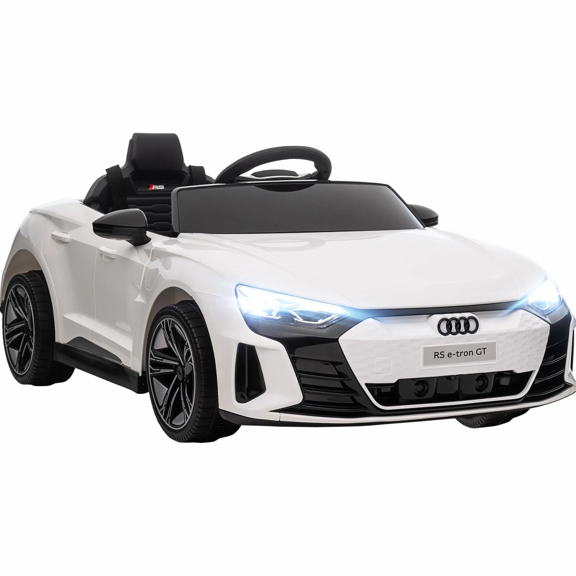 HOMCOM Samochód elektryczny dla dzieci, samochód dziecięcy z pilotem zdalnego sterowania, Audi RS e-tron GT, pojazd dziecięcy z pasem bezpieczeństwa, klaksonem, muzyką i reflektorem, do 5 km/h, dla
