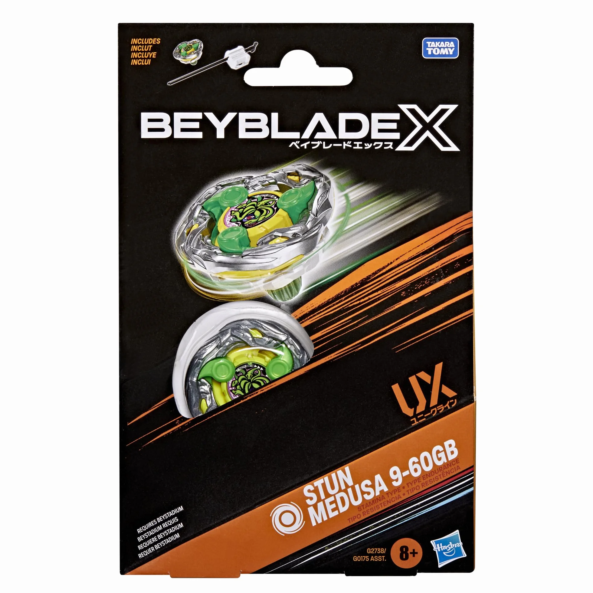 Pakiet startowy Beyblade X Stun Medusa 9-60GB UX, bączek i wyrzutnia