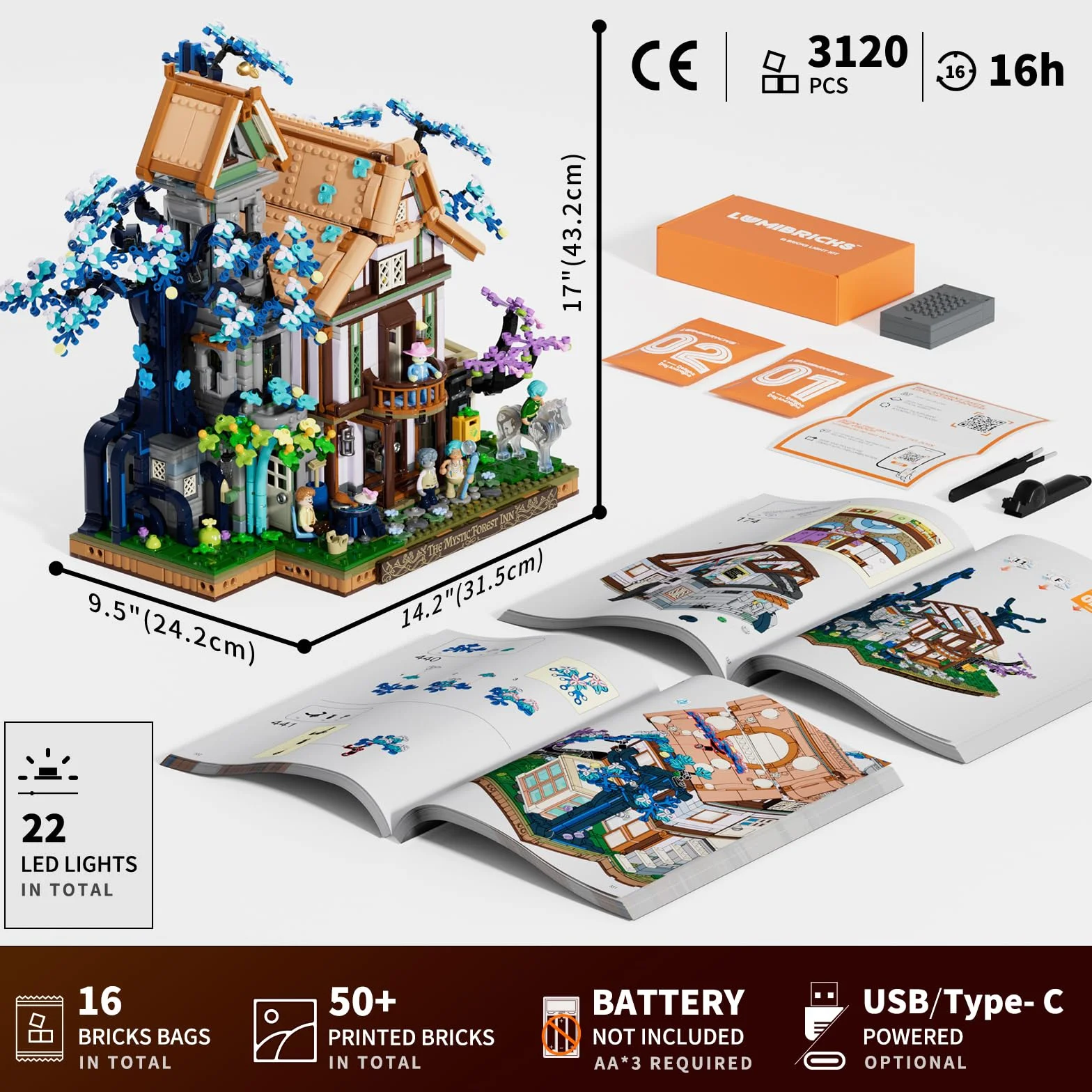 Lumibricks Leśna Gospoda 20006,3120 Pcs, Magiczny Zestaw Konstrukcyjny Elfów Z Fantastycznego Lasu, Pomysł na Prezent dla Nastolatków & Dorosłych Fanów Zabawek