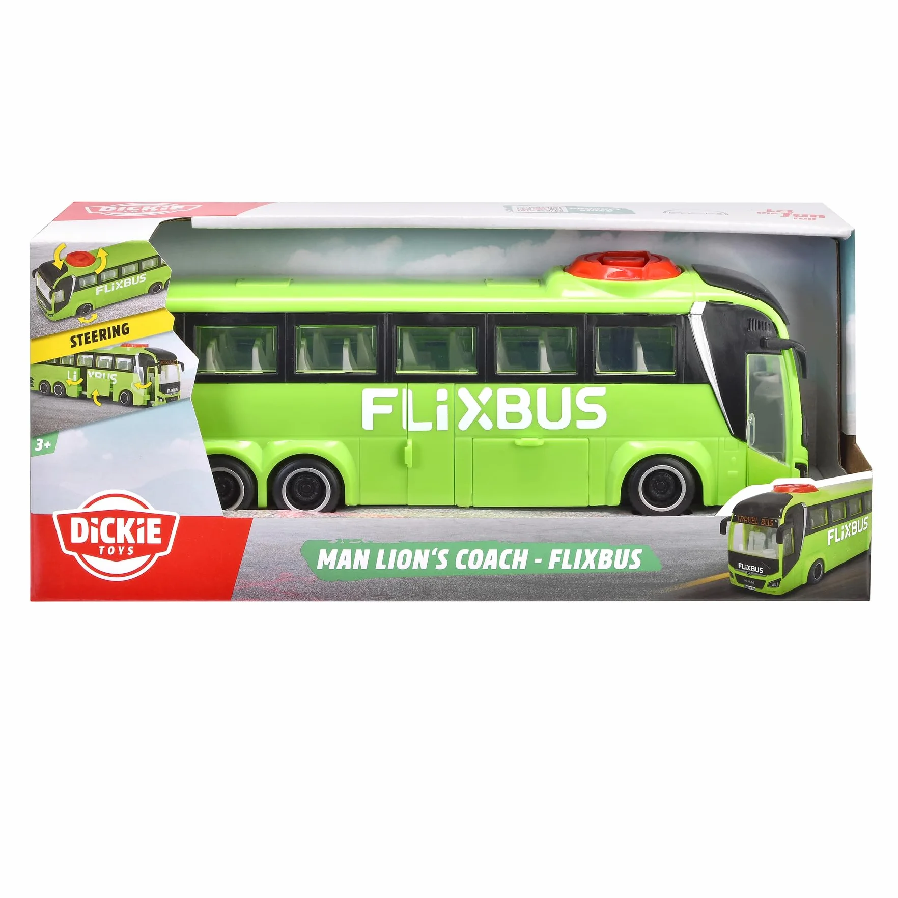 Dickie CITY MAN Flixbus autobus z otwieranymi elementami 26,5 cm