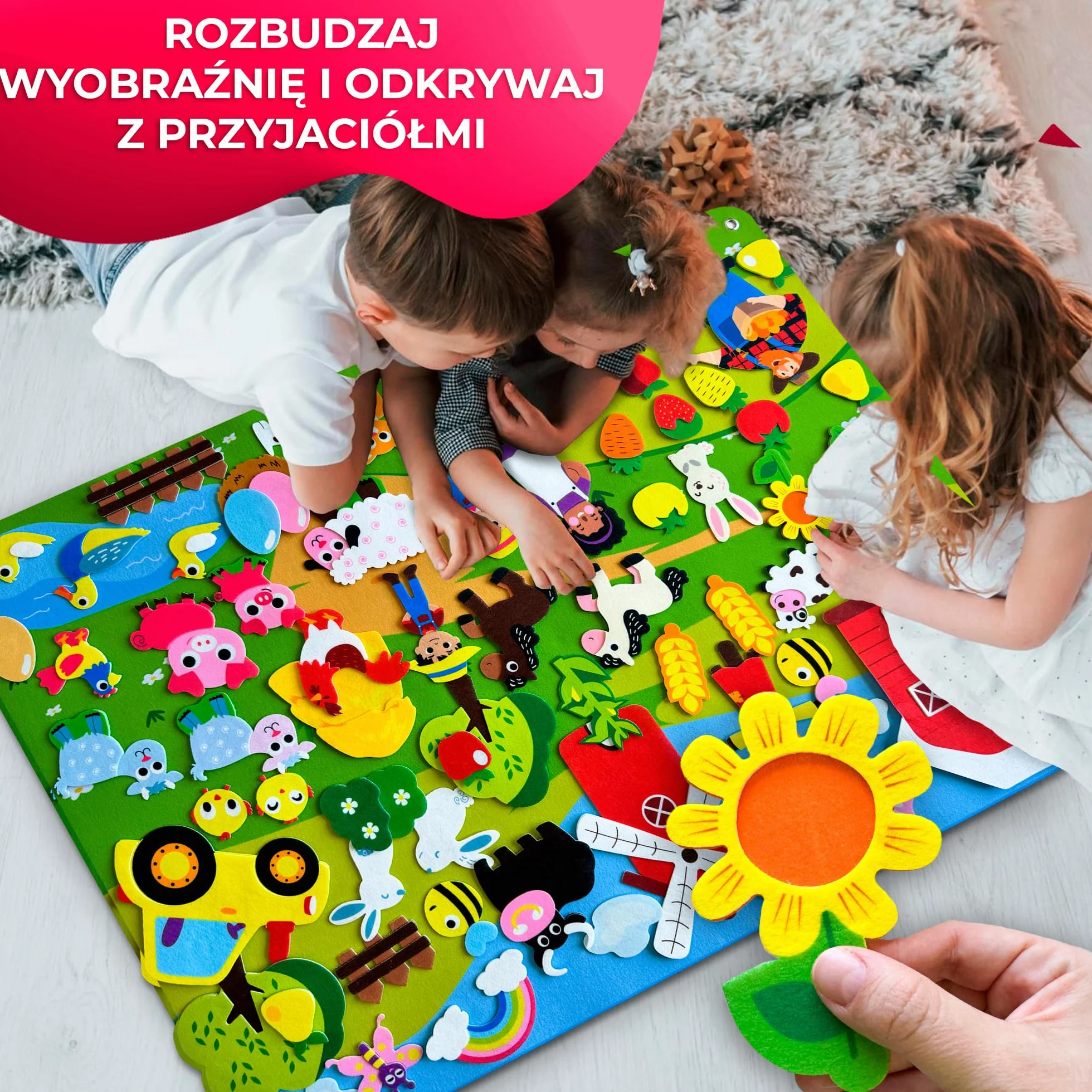 QUOKKA Farm Felt Board Dla Dzieci W Wieku 3-5 Lat – Zabawy Edukacyjne Dla Przedszkolaków W Wieku 2-4 Lat – Edukacyjne Zabawki Flanelowe Dla Maluchów