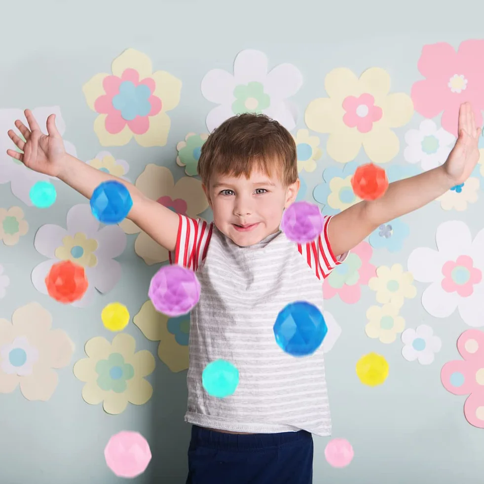 FineFun 25 sztuk 30 mm odbijające piłeczki dla dzieci, małe, gumowe, mieszane kolorowe odbijające się kulki, bouncing ball na przyjęcie urodzinowe
