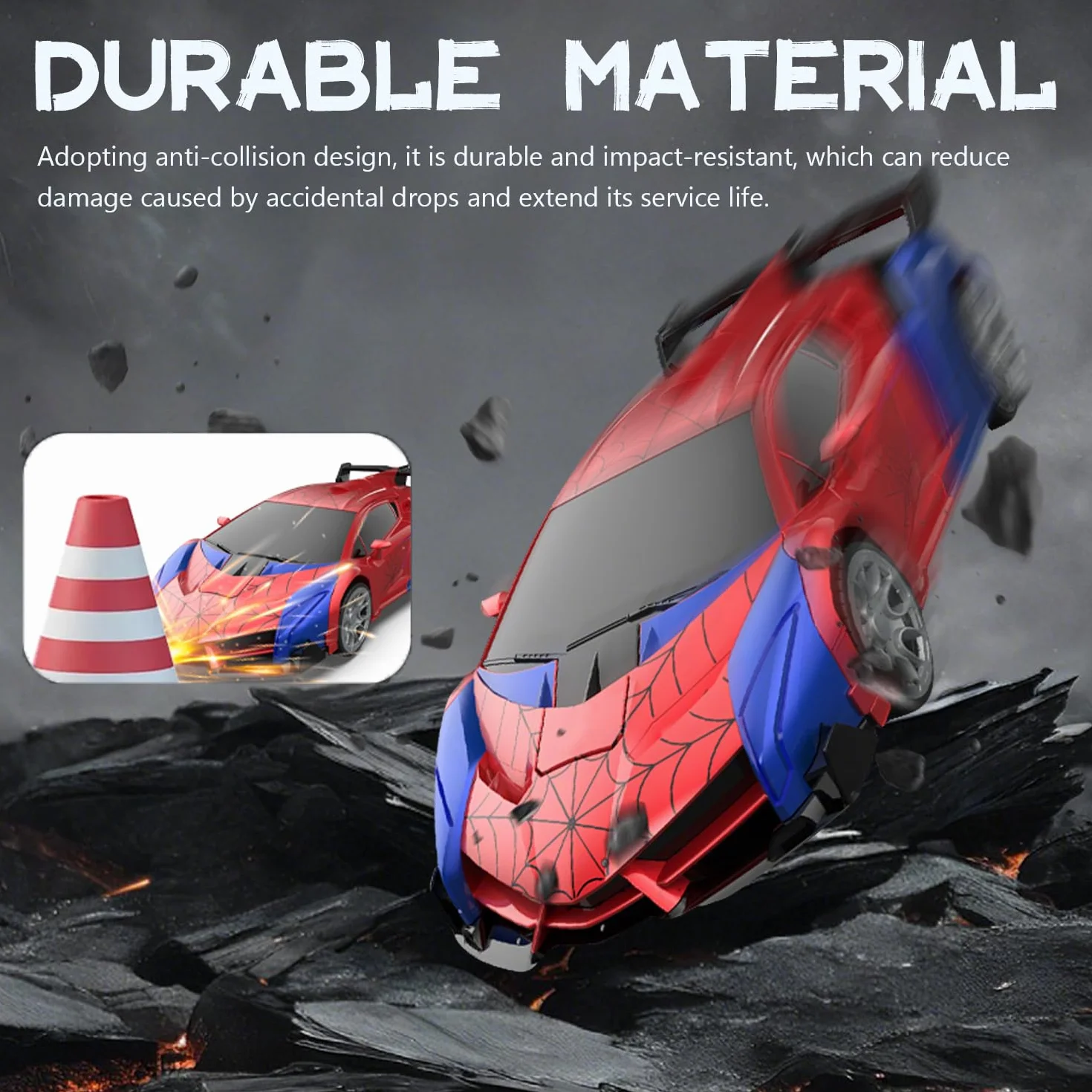Zabawka samochodowa z pilotem zdalnego sterowania RC Transform SHAREMI od 4 5 6 7 8 9 lat dla chłopców i dziewczynek, 2.4G 360° obrót 2 w 1 robot & samochód z pilotem zdalnego sterowania z pilotem