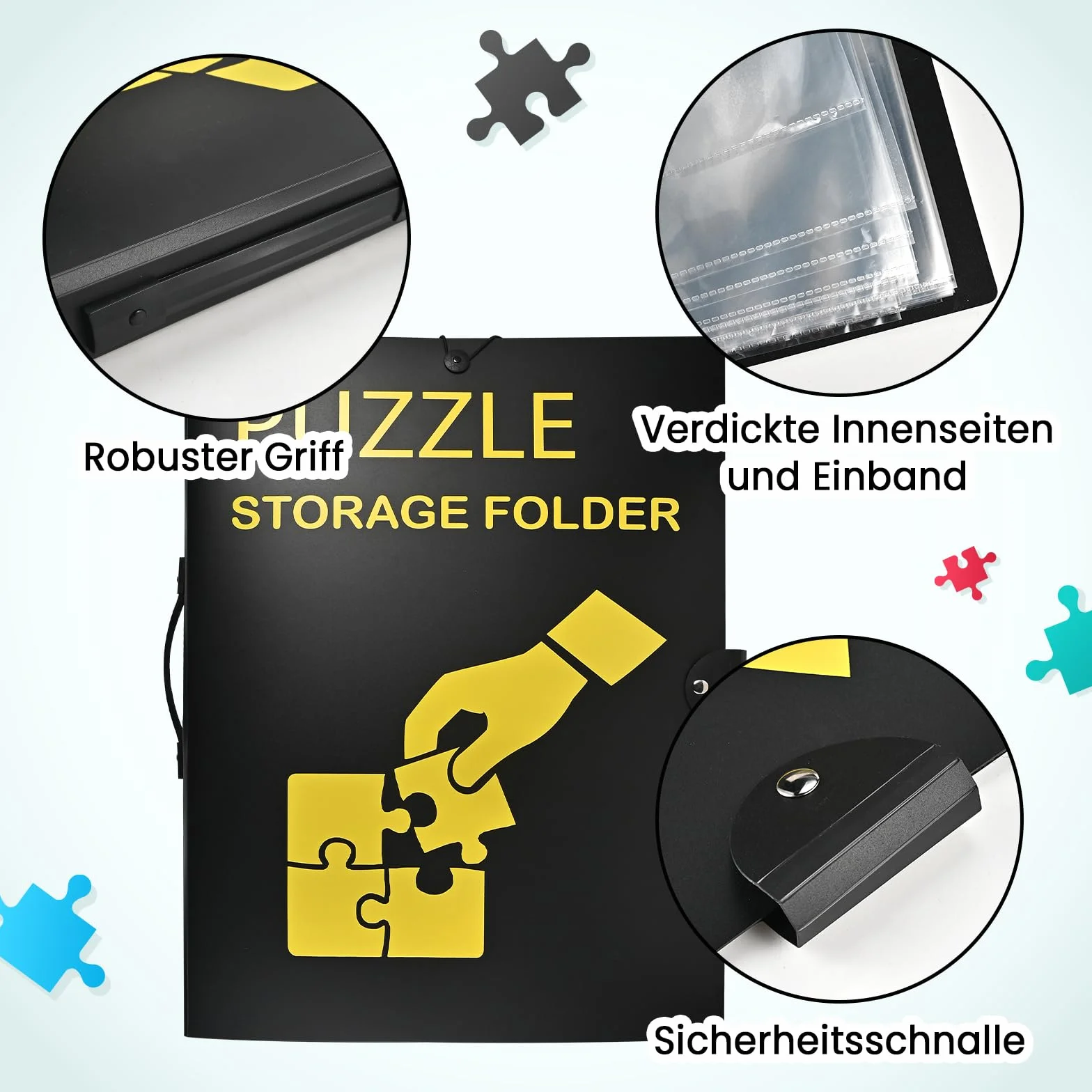 Faburo Puzzle do przechowywania puzzli, 1000, przechowywanie puzzli, do 40 prac, pyłoszczelne i ochronne akcesoria do puzzli, na Boże Narodzenie, urodziny