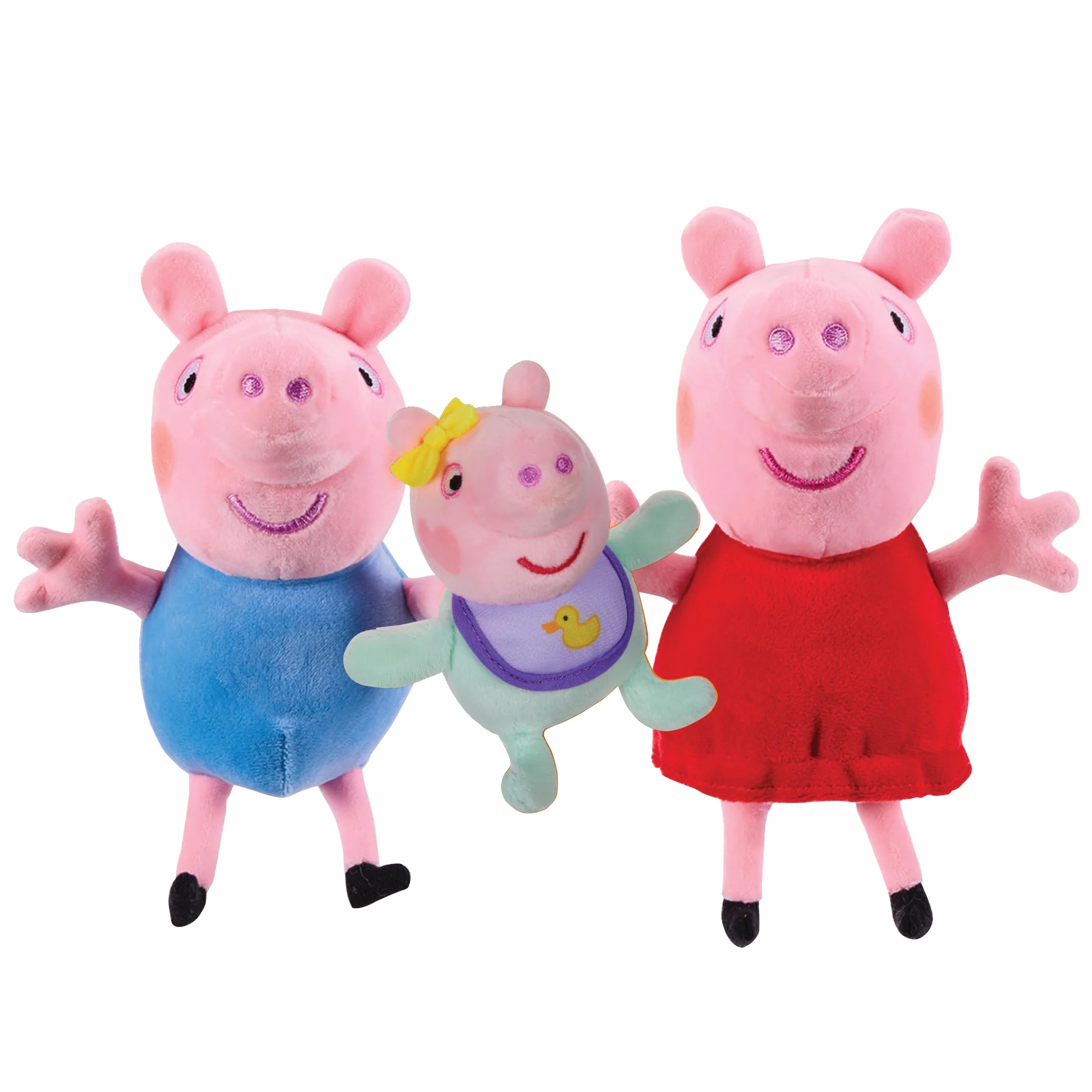 Peppa Pig 3-Pack Plsuhies - Peppa with Little Brother George and Baby Sister Evie - Stuffed Animal Pre-school Toys