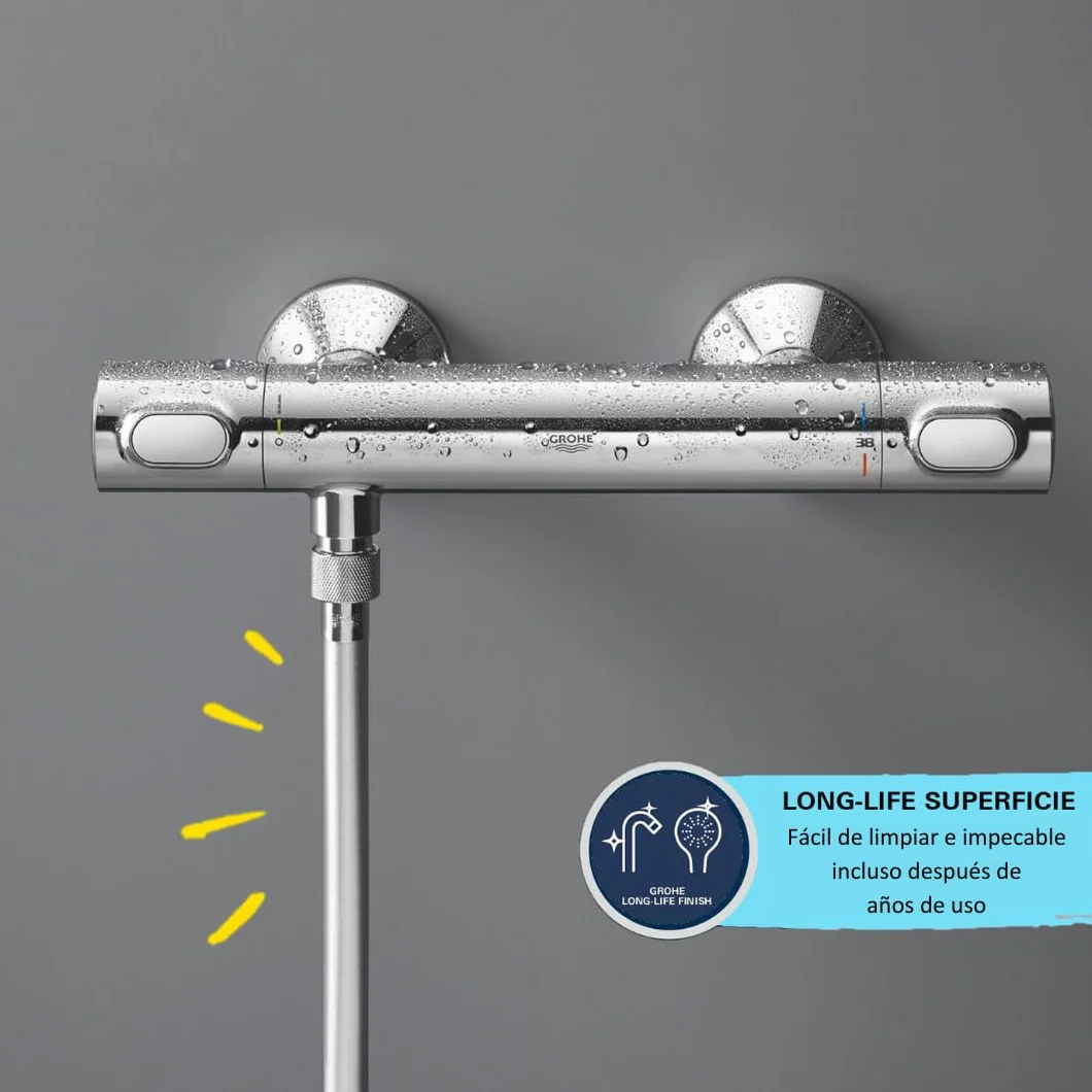 GROHE Vitalioflex Comfort 28745002 Flexo zestaw prysznicowy 1,75 m, odporny na wysokie temperatury, odporny na skręcanie, uniwersalne złącze, instalacja QuickFix, chrom