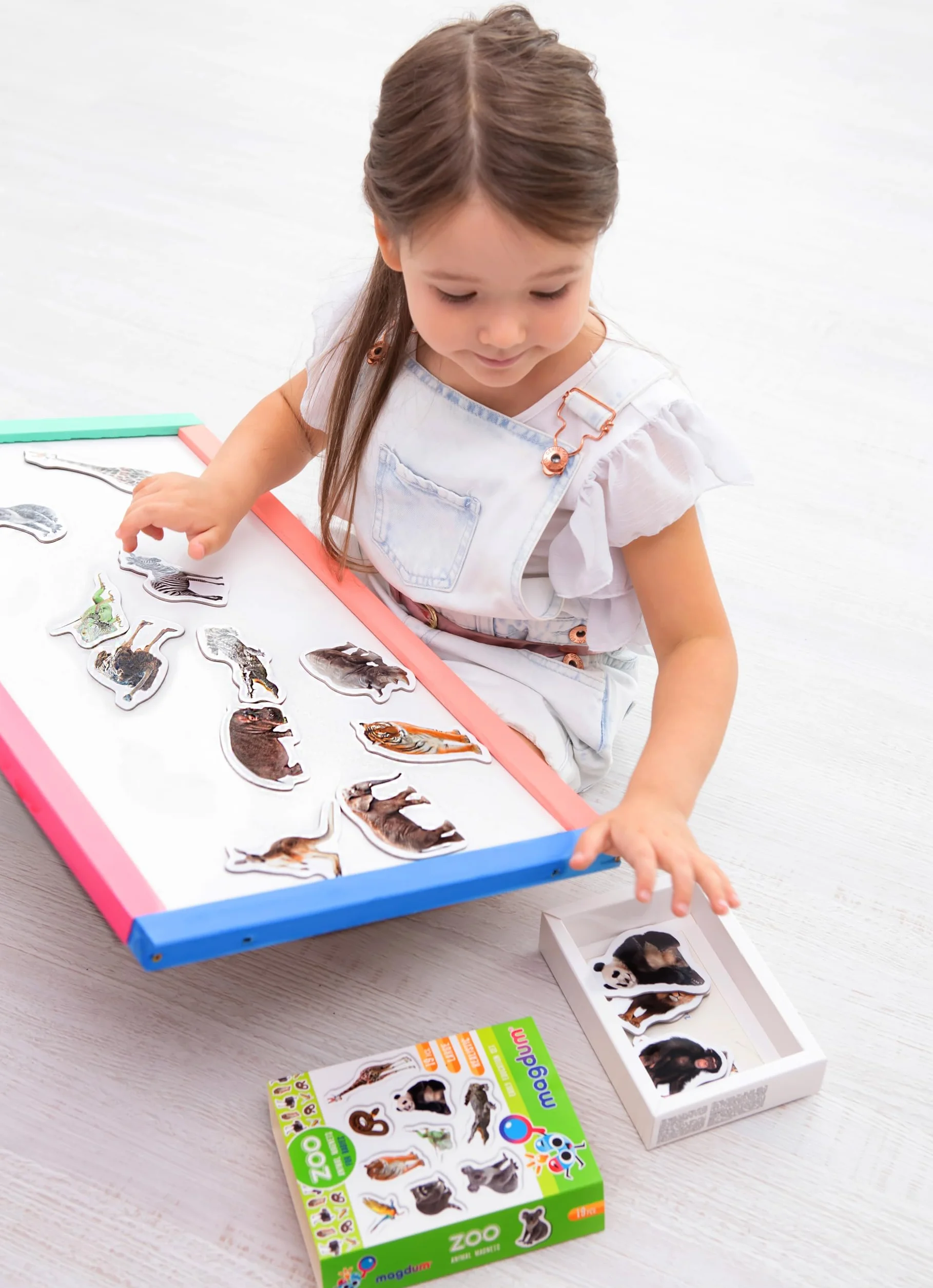Magnesy ze zdjęciami zwierząt z ZOO dla dziecka - duże magnesy na lodówkę - edukacyjne zabawki magnetyczne dla 3-latków