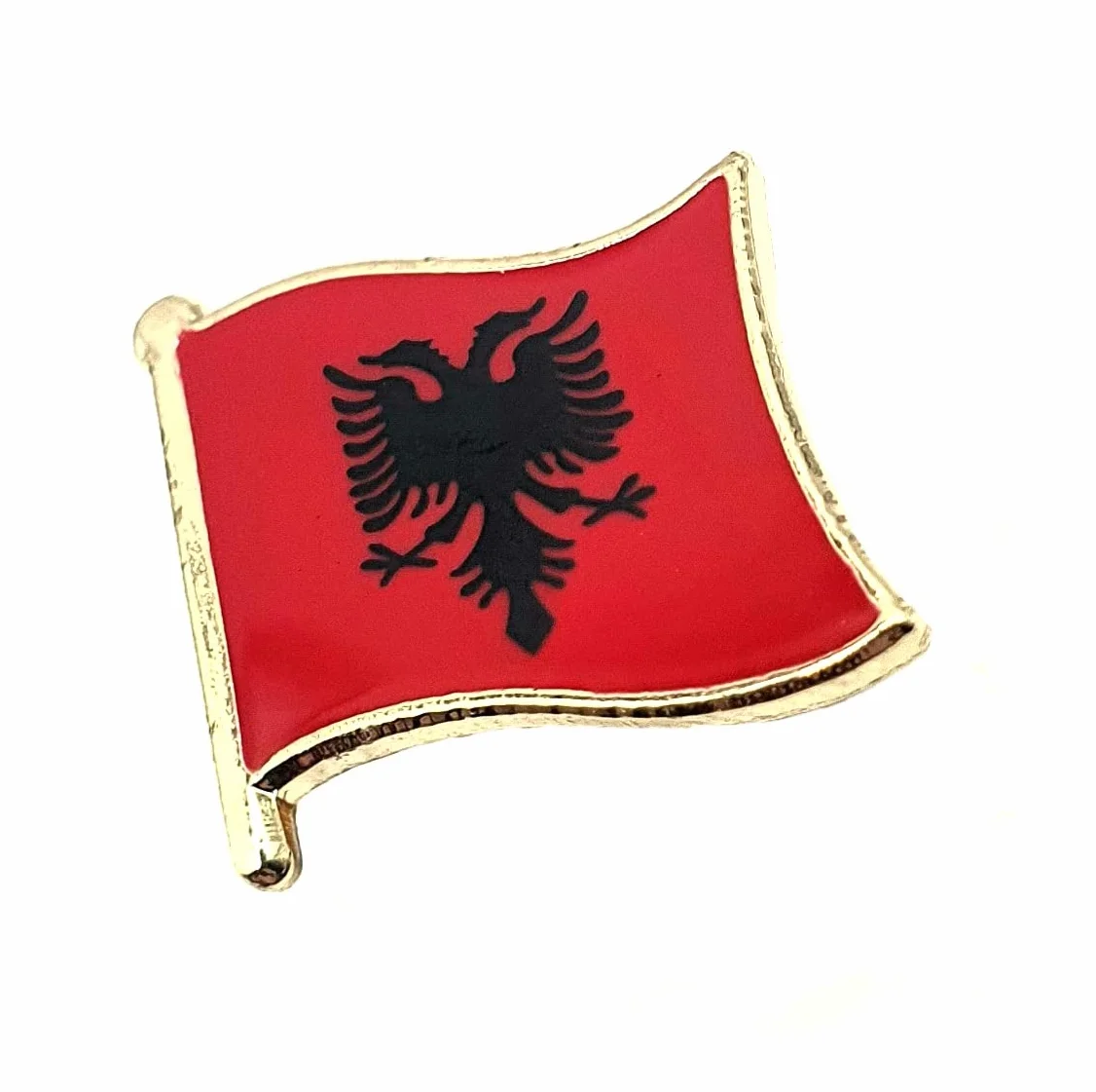 Albania albańska metalowa emalia flaga państwa przypinka odznaka, Metal