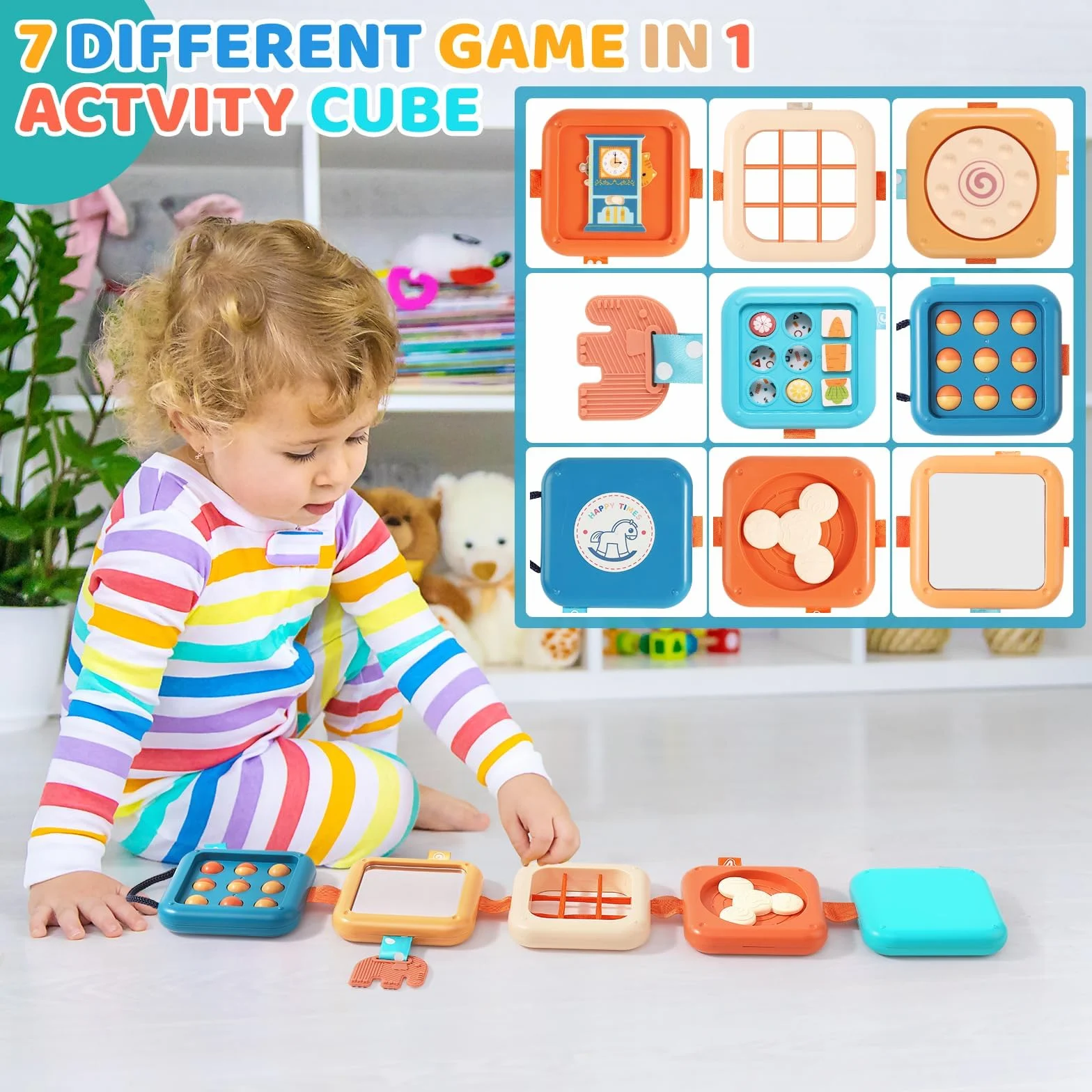 Busy Board zabawka Montessori, 2 lata, 8 w 1, gry edukacyjne, zabawki rozwojowe, gry samoloty, samochód, dziecko, podróże, prezent dla dzieci, chłopców, dziewcząt, 1-5 lat, urodziny, Boże