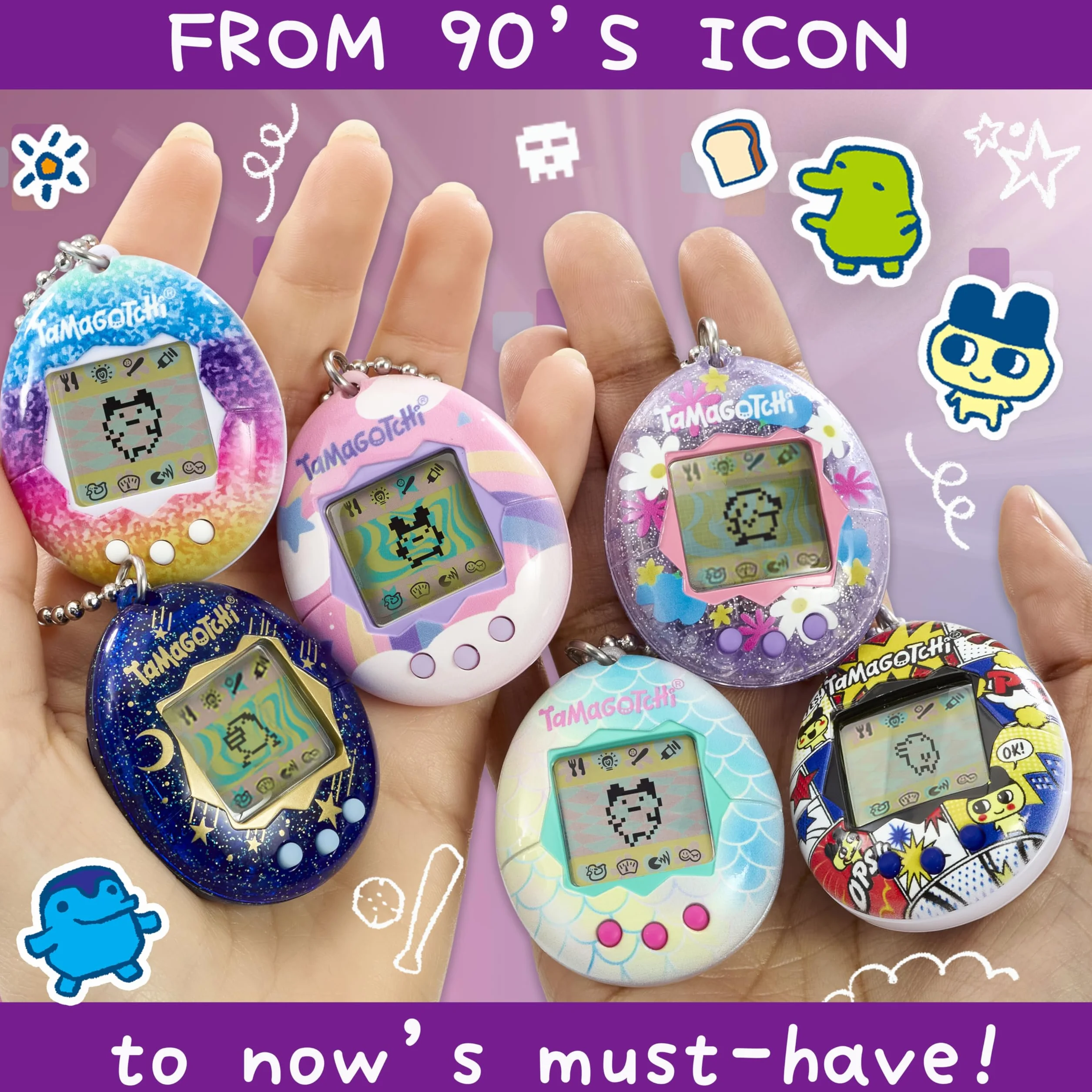 Bandai Tamagotchi Original Festival Sky Shell Cyber Pet zabawka dla dorosłych i dzieci z łańcuszkiem