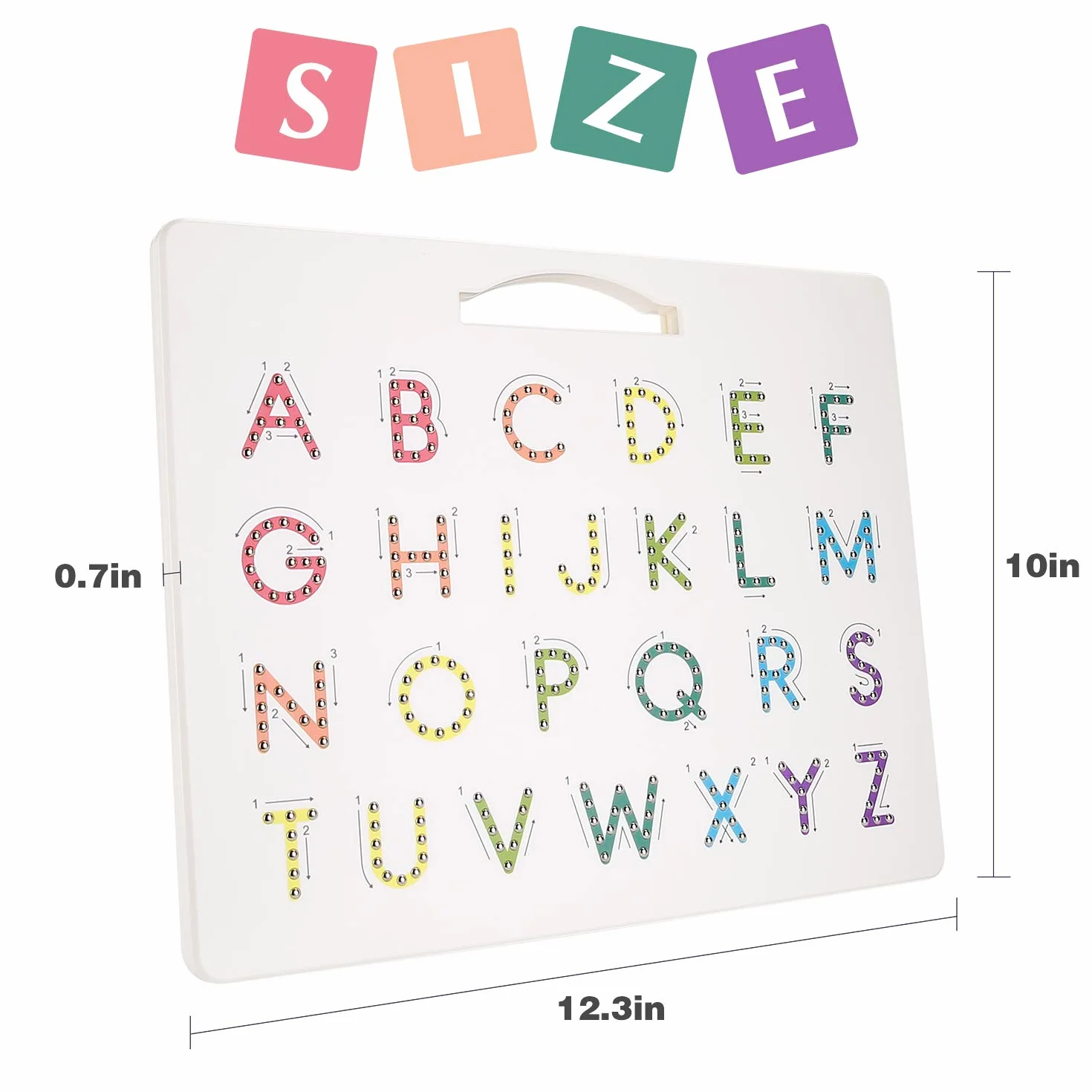 Hautton Tablica magnetyczna z literami dla dzieci, od A do Z (górna/dolna litera), tablica do pisania, zabawka edukacyjna, dla małych dzieci w wieku przedszkolnym