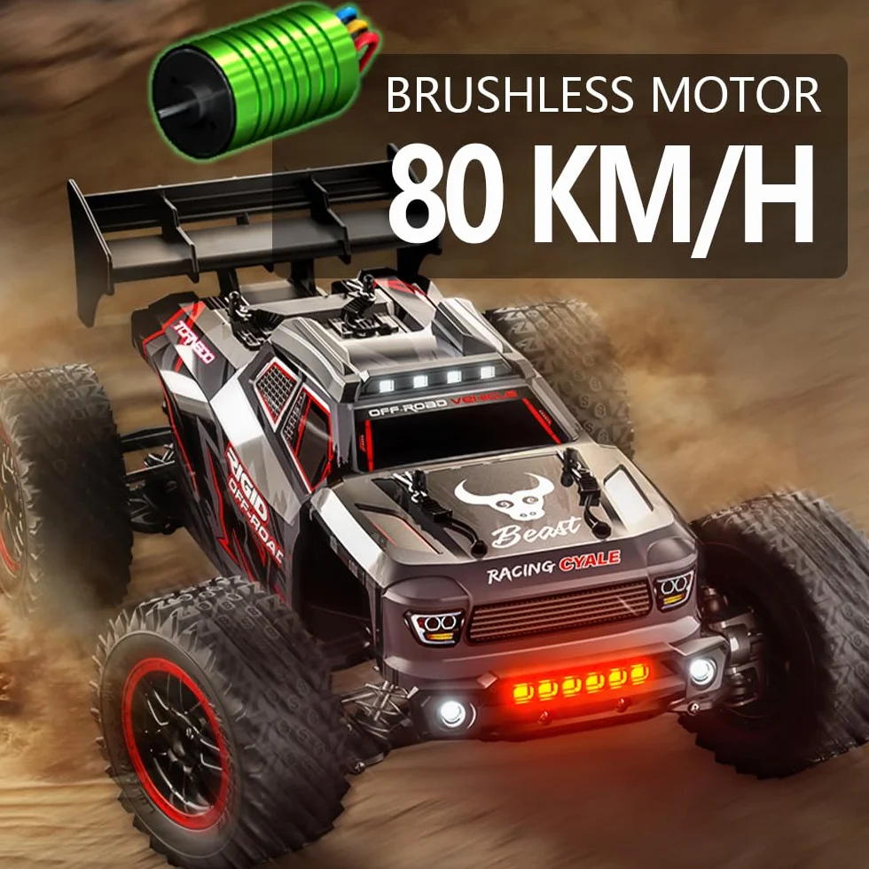 X-Verse SG316MAX 1:16 zdalnie sterowany samochód, bezszczotkowy samochód RC, offroad, 2,4 GHz, wodoszczelny samochód wyścigowy RC Buggy, 4WD Off-Road RC Crawler dla dorosłych, 3 baterie