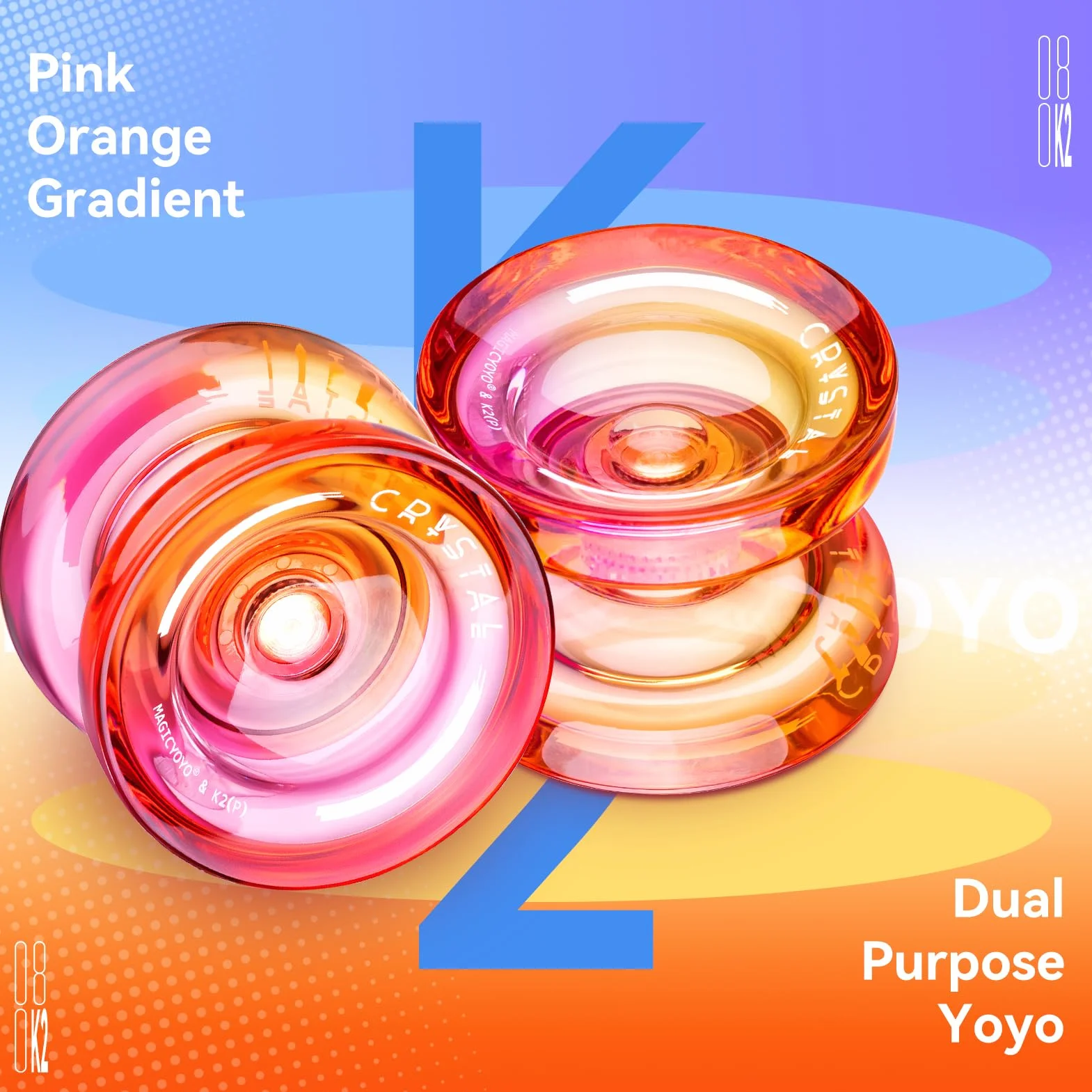 MAGICYOYO K2 Responsive JoJo dla dzieci, Dual Purpose Yoyo dla początkujących/zaawansowanych, Extra Replacement Unresponsive Yo Bearing + 12 Jo Strings + Removal Tool+ Axle + Yo-Yo Bag