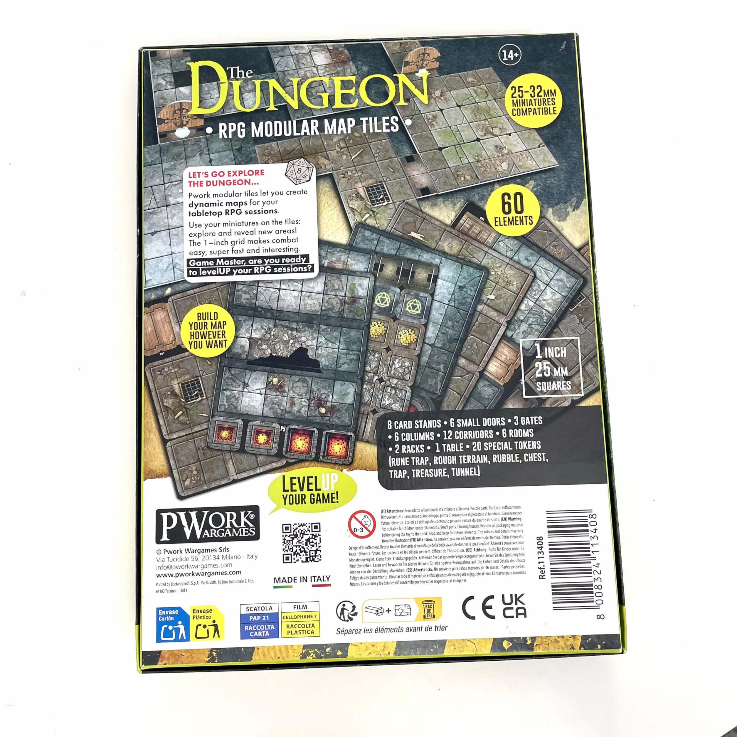 The Dungeon RPG modułowe płytki mapowe, dwustronne płytki kartonowe