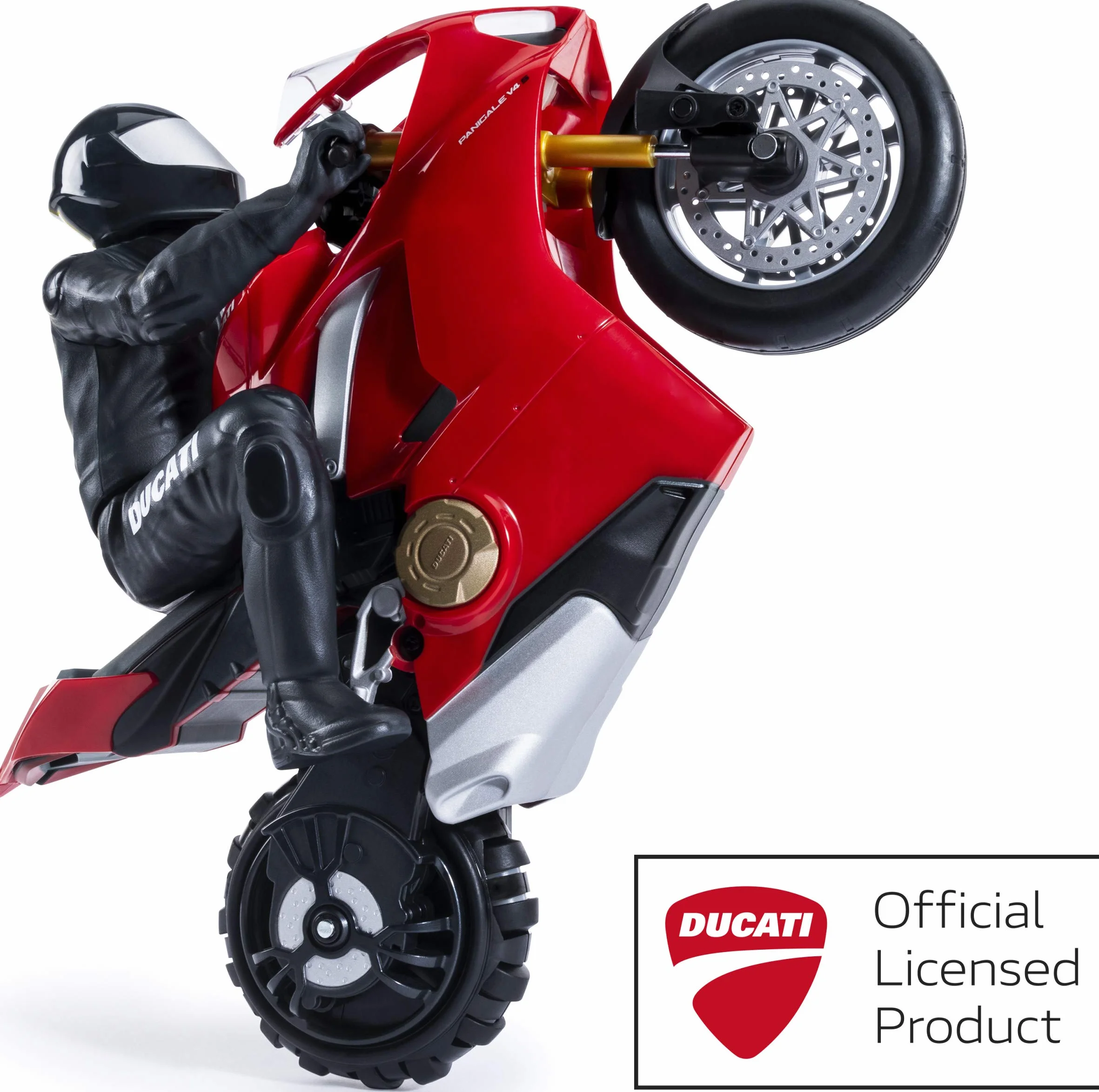 Spin Master - 6053427 - Upriser Ducati, autentyczny motocykl Panigale V4 S z pilotem zdalnego sterowania, skala 1:6