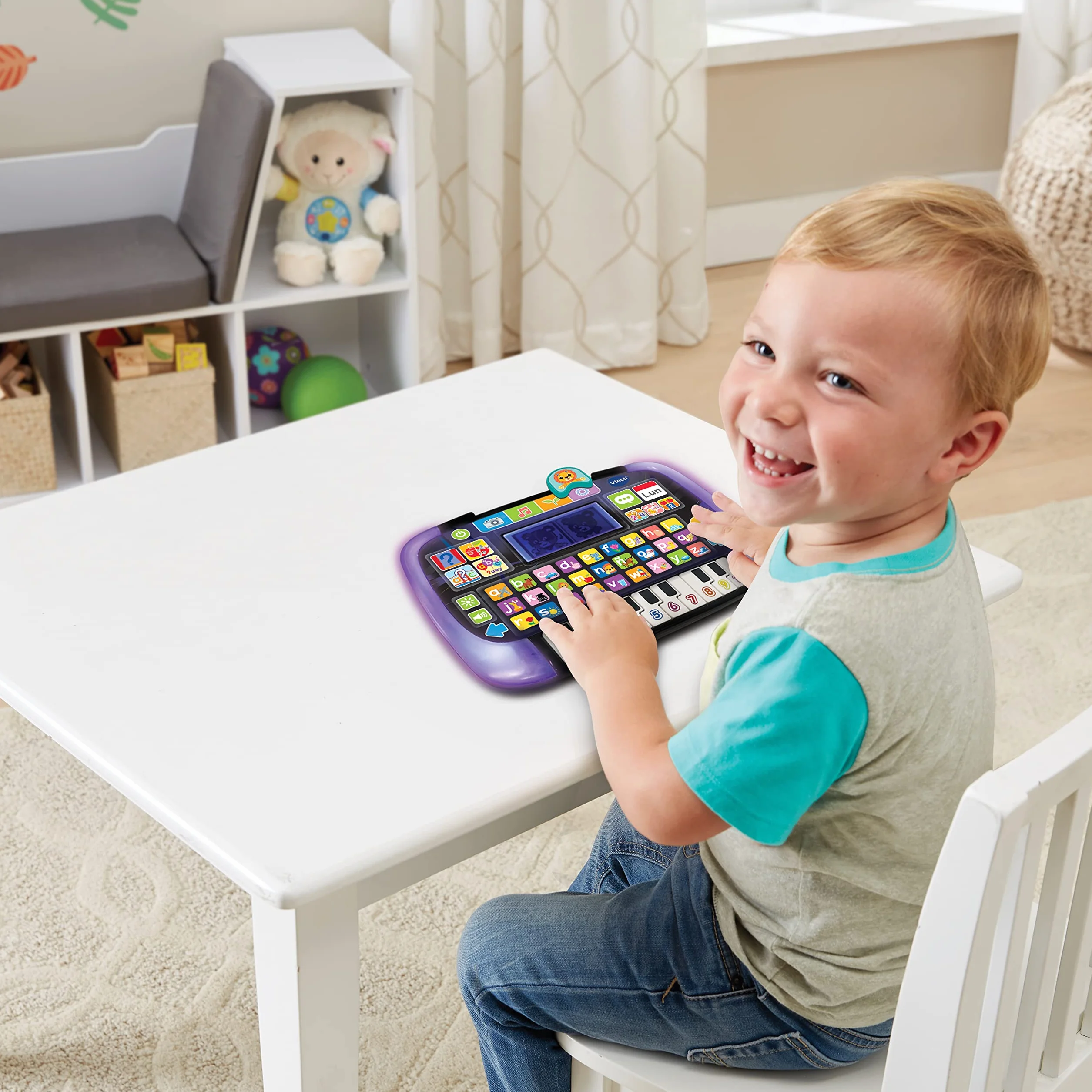 VTech Panel Edukacyjny z tabletem fortepianowym dla dzieci Multi-App, interaktywna zabawka +2 lata