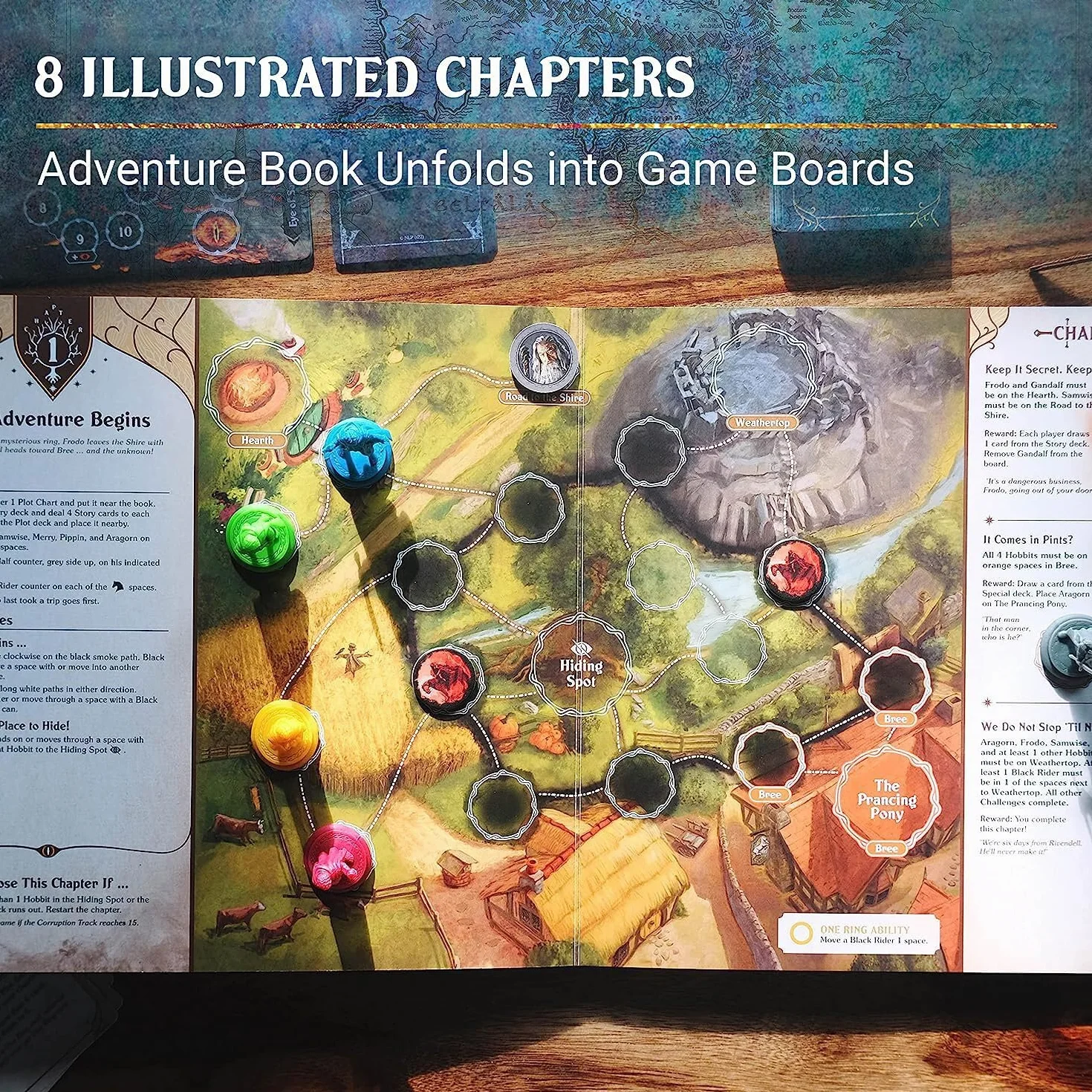Ravensburger Lord of the Rings Adventure Book - wciągająca rodzinna gra planszowa dla dzieci i dorosłych w wieku 10 lat i starszych od 1 do 4 graczy