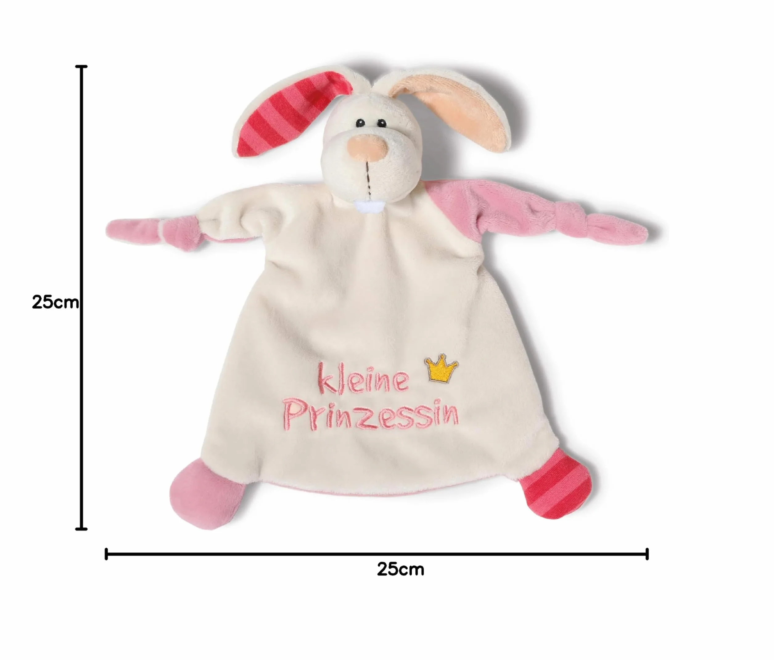 NICI Chusta do przytulania zając "Mała księżniczka" 25 x 25 cm – chusta do przytulania z zająca od 0+ miesięcy – przytulanka dla niemowląt i małych dzieci – przytulanka dla niemowląt i małych dzieci –
