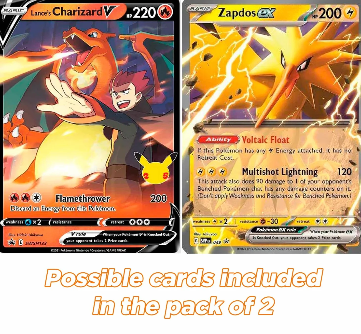 Pokemon Jumbo 2-pak, karty Pokemon Jumbo XXL, 2 sztuki Giant GX VMAX Mega V, karty Pokémon True, oficjalne karty Pokémon w języku angielskim.