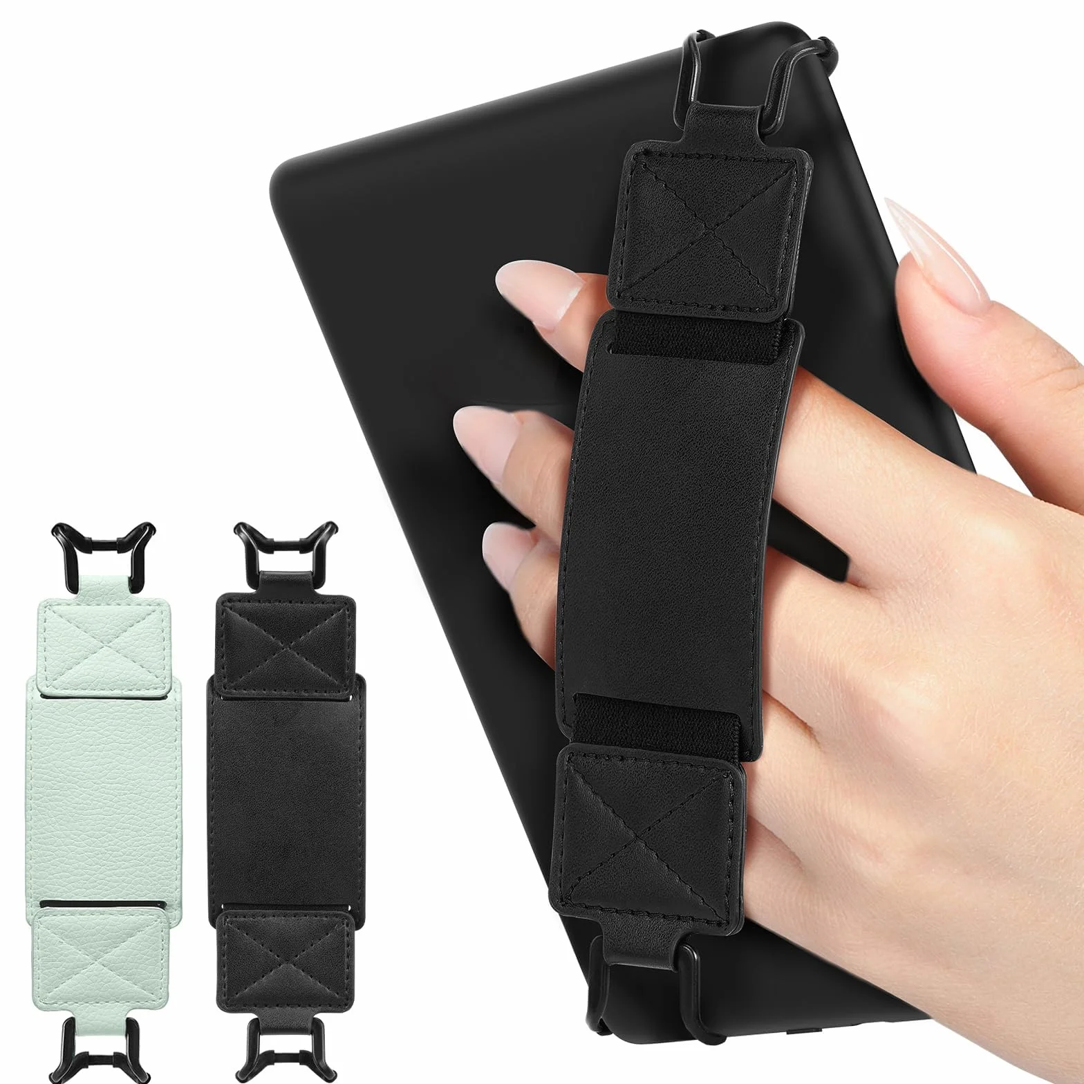 MoKo 2 Pack Security Hand Strap for 6-8" Kindle eReaders Fire Tablet, High-Elasticity Versatile Finger Grip Holder