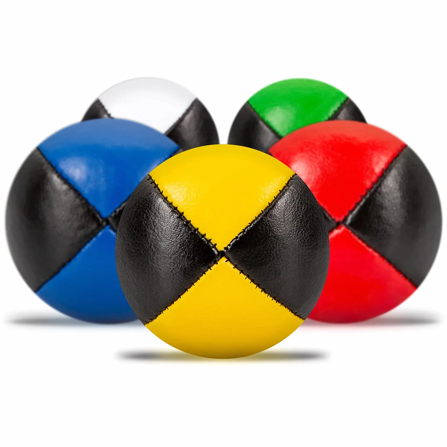 Diabolo Freizeitsport Piłki do żonglerki, zestaw 5 sztuk, 62 mm, wypełnione ekologicznym prosem ptasim, wodoodporna sztuczna skóra, dla dzieci i początkujących