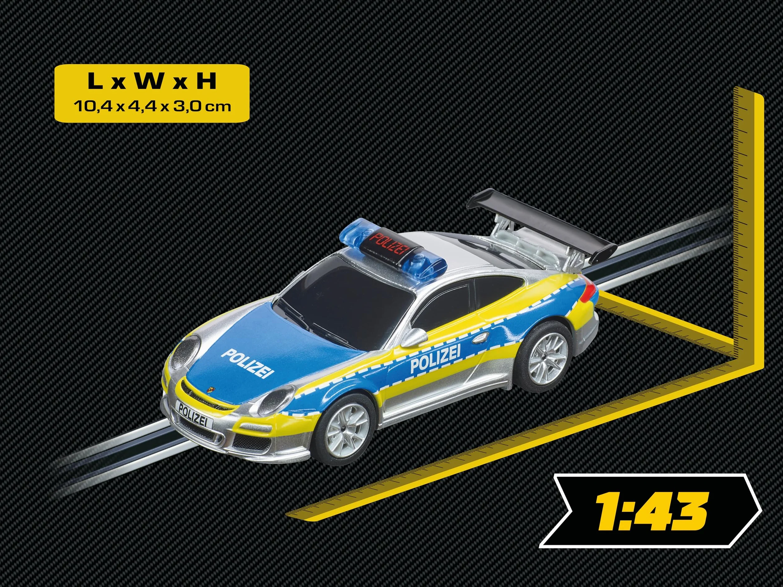 Carrera 20064174 Carrera GO!!! Porsche 911 GT3 Policja tory wyścigowe i licencjonowane wyścigówki do 2 graczy dla chłopców i dziewcząt od 6 lat i dorosłych