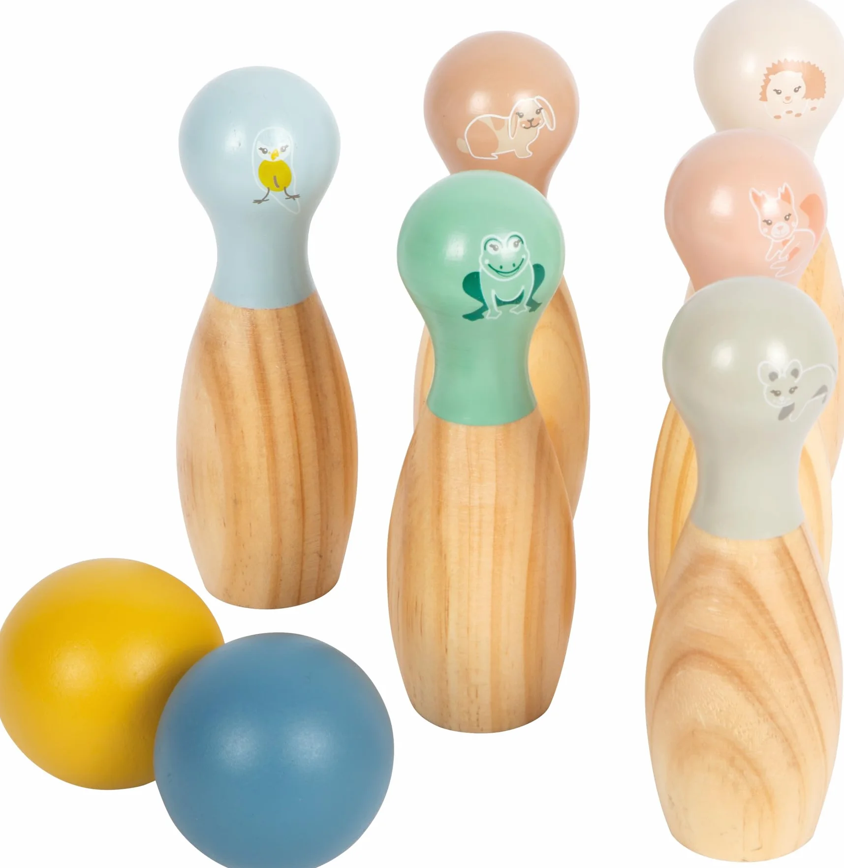 small foot Kręgle 'Garden Buddies' drewno gra w kręgle dla dzieci od 3 lat