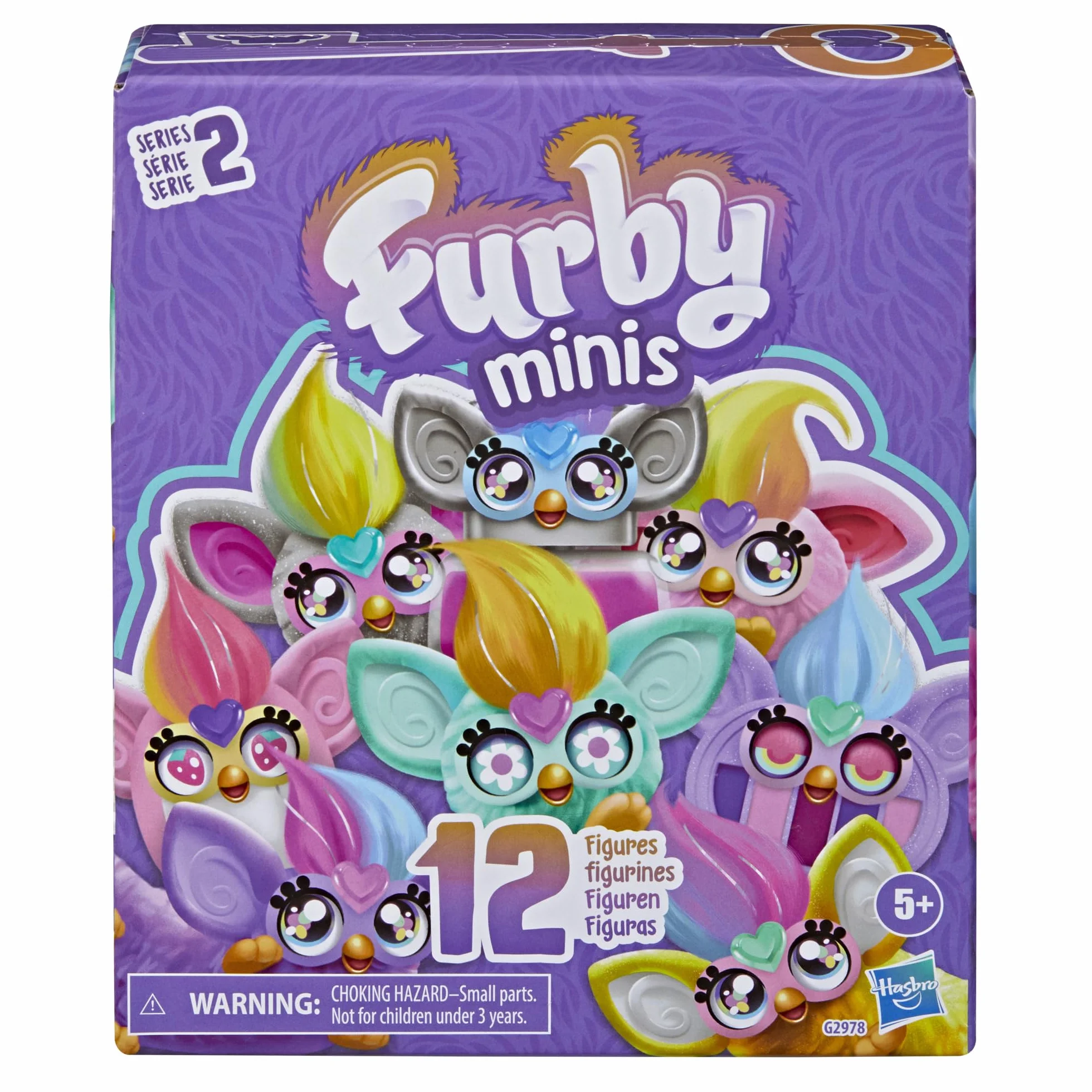 Wielopak 12 miniaturowych figurek-niespodzianek Furby z motywami mody, zabawki kolekcjonerskie o wysokości 2,54 cm dla dzieci w wieku od 5 lat, seria 2