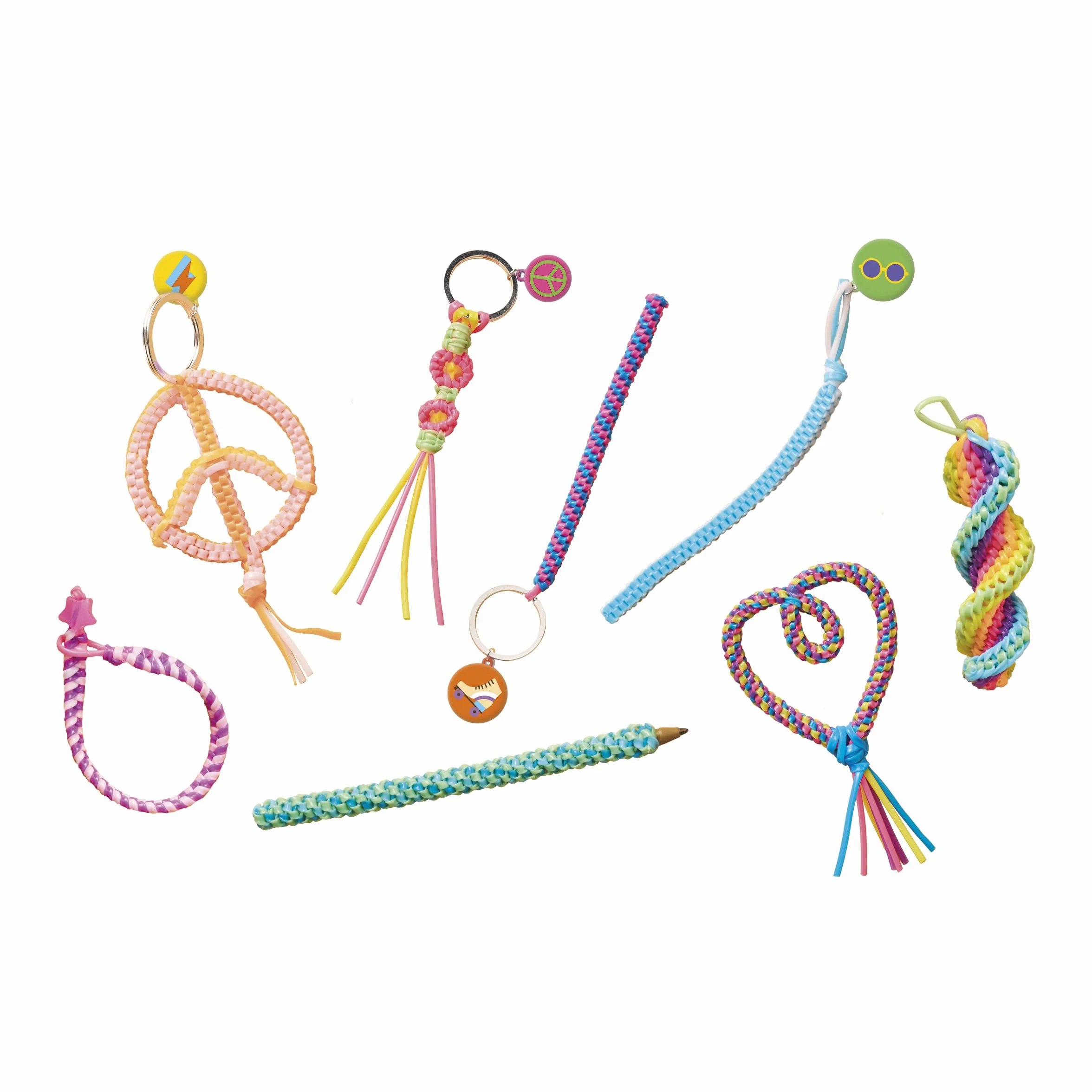 Janod Scoubidous to Create 50 nici 90 cm kreatywny zestaw dla dzieci od 7 lat