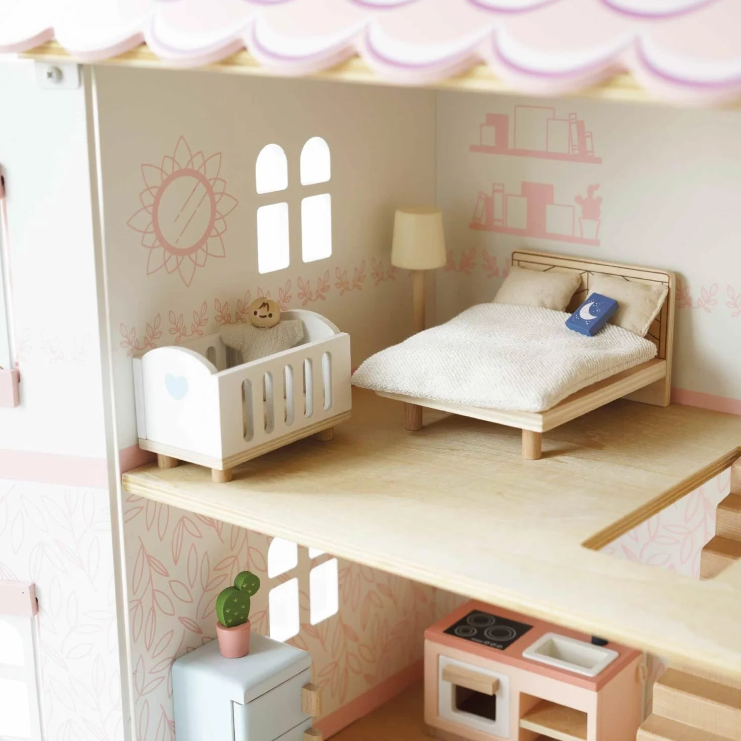 Le Toy Van - Wooden Dolls House Full Starter Furniture & Accessories Play Set For Dolls Houses, Dolls House Furniture Sets - Ages 3+