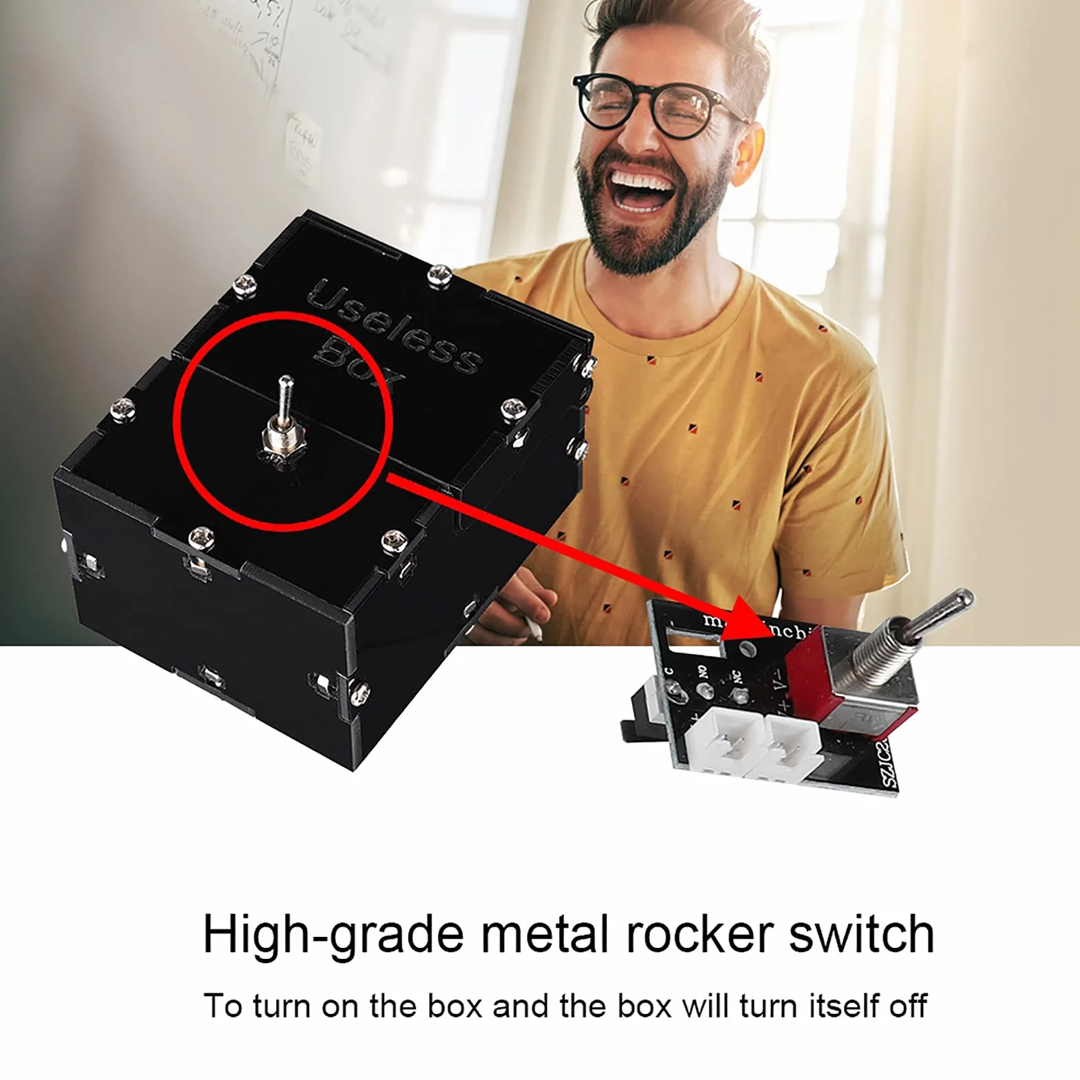 KENANLAN Useless Box zestaw "zrób to sam", bezsensowne pudełko Hrlorkc, zabawne, bezużyteczne pudełko, zabawka, unikalne pudełko "zrób to sam"