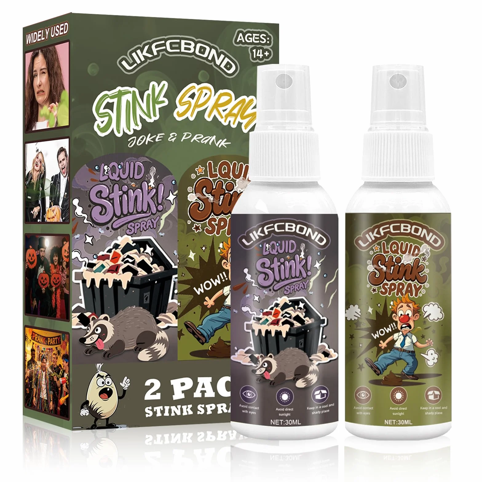 Ekstra Mocny Śmierdzący Spray, Płynny Spray do Zenia, Niesamowity Śmierdzący Spray na Zarty, Spray Zenia dla Miłośników Psikusów, Prank Party dla Dorosłych, 2 Sztuki, 30ML