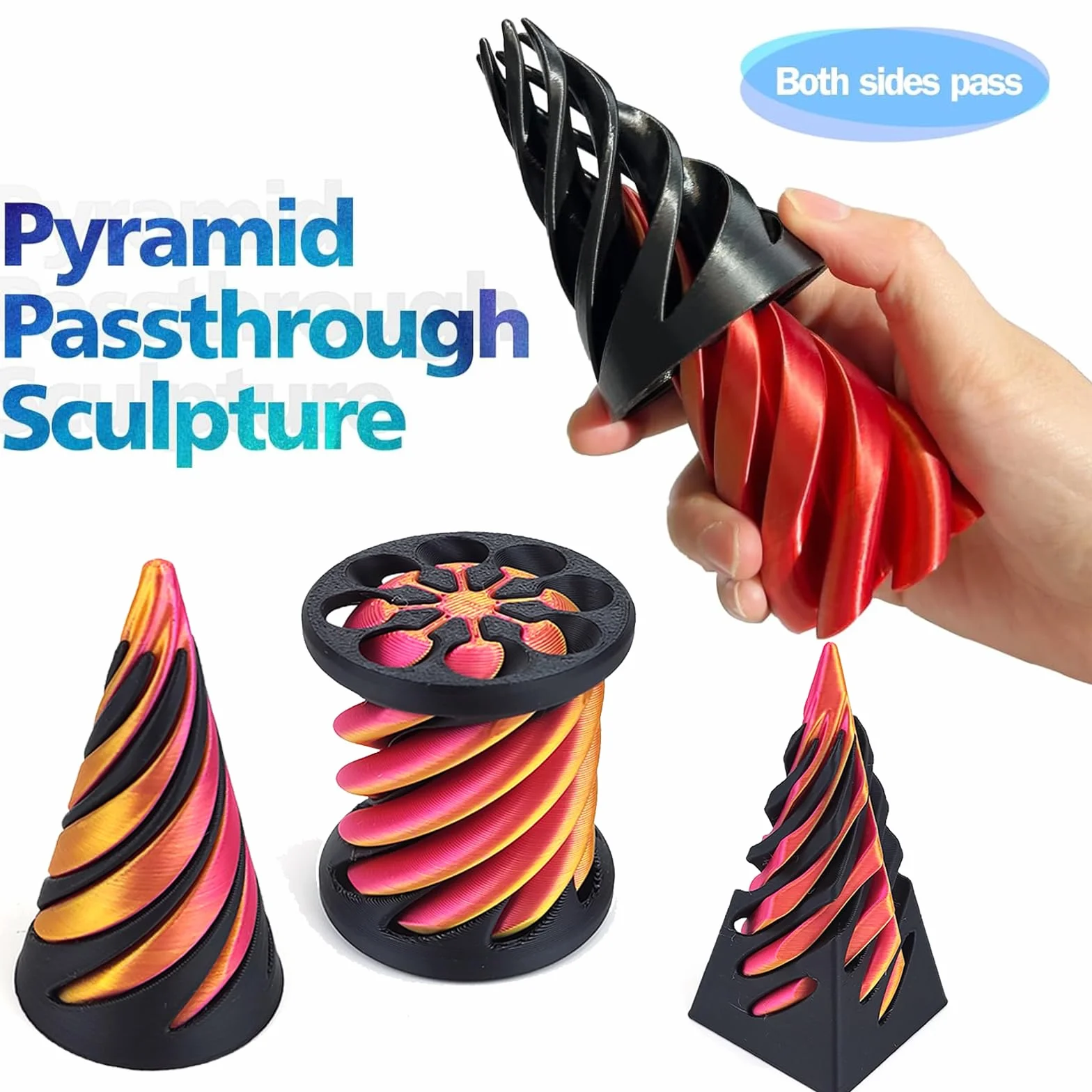 Zabawka fidget spiralny stożek 3D The Impossible Cone Pyramid antystresowa dla dorosłych
