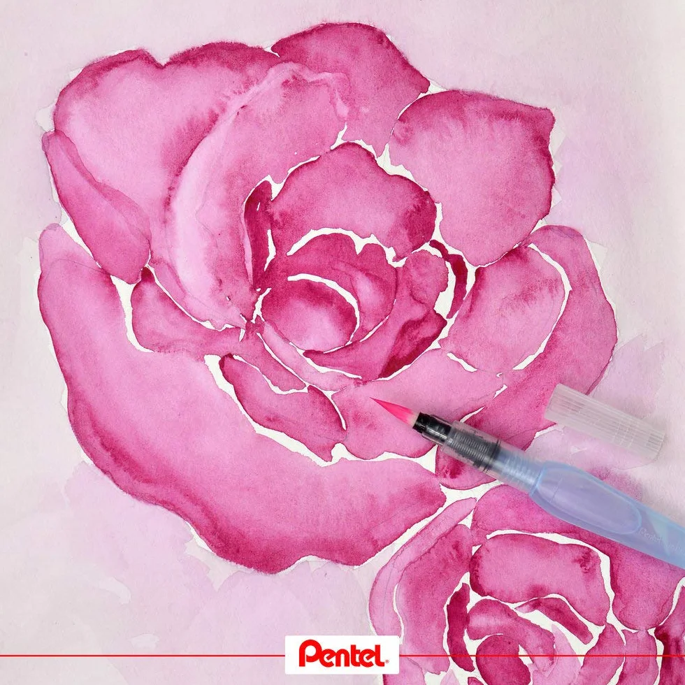 Pentel Arts XFRH-3FMB Blister Szczotki do Wody, Niebieski, 1 Sztuka