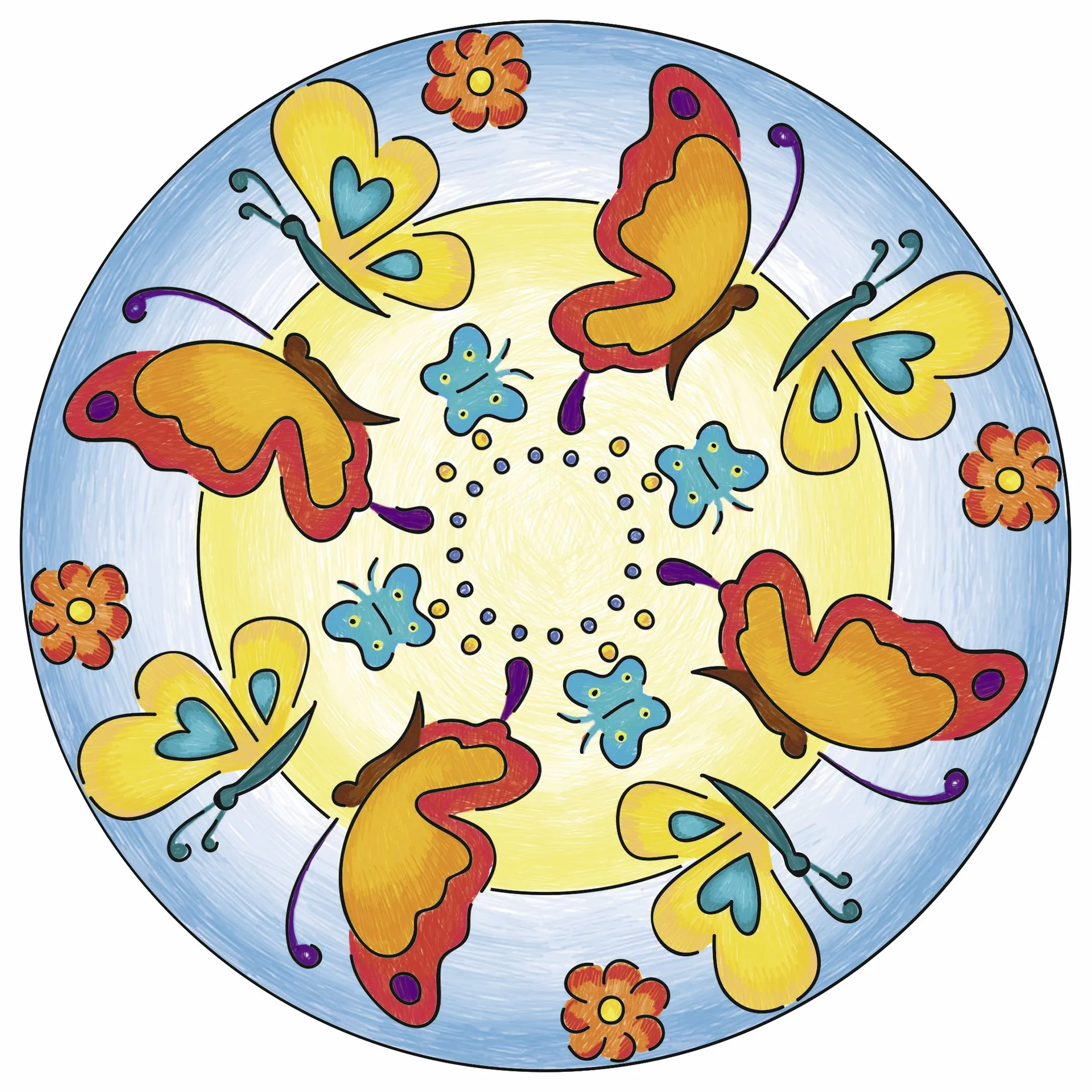 Ravensburger 29809 23 cm kwiaty i motyle mandala designerski zestaw rzemieślniczy