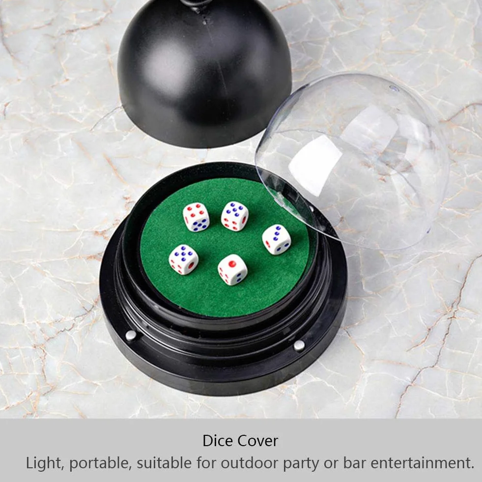 Leatherette Dice Cup with Lid,Dice Shaker Cup,Automatic Dice Roller Cup,Professional KTV Pub Bar Hand Shaking Dice Cup Shaker Battery Powered with 5 Dices(Batteries Not included)