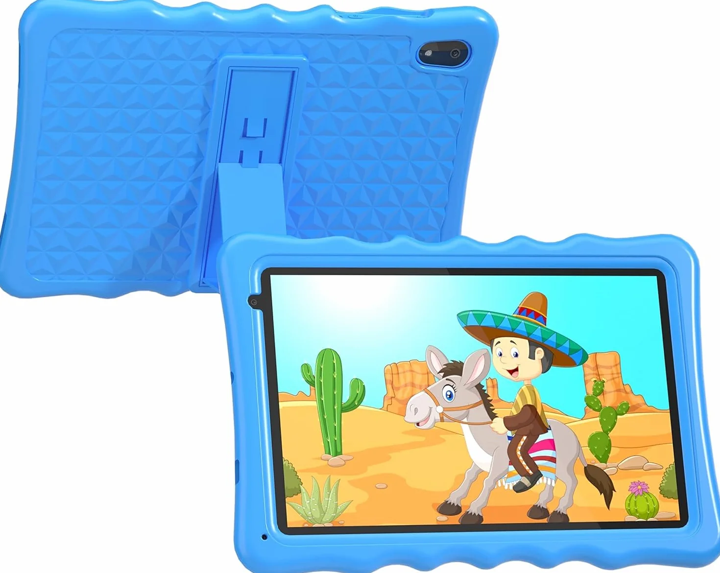 Tablet dla dzieci, tablety dla małych dzieci z odpornym na wstrząsy etui ochronnym, kontrola rodzicielska, podwójny aparat, Bluetooth, WiFi, 10,1-calowy tablet z systemem Android 13 dla dzieci