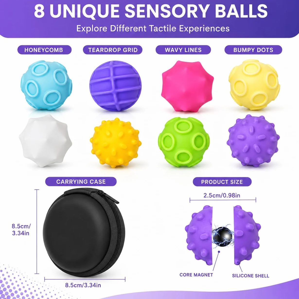 Sensoryczne zabawka Ball, 8 sztuk, magnetyczne kulki antystresowe, przenośne kulki magnetyczny, antystresowy