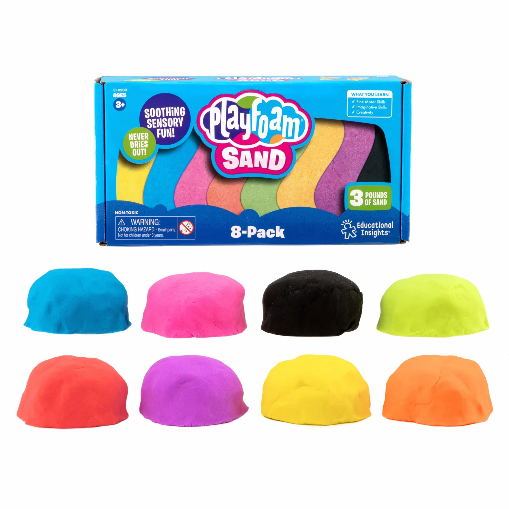 Learning Resources Educational Insights Playfoam Piasek 8-Kawalek Zestaw, Wielobarwny